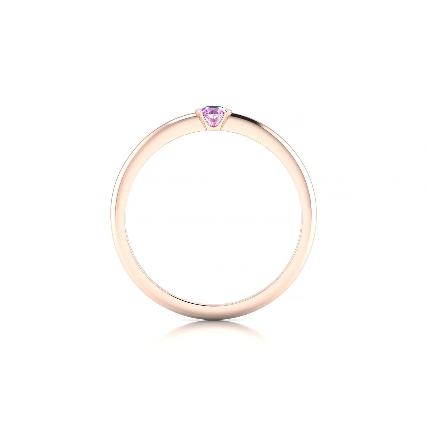 Suspense | 18k Rose Gold 3 mm Round Pink Sapphire Ring