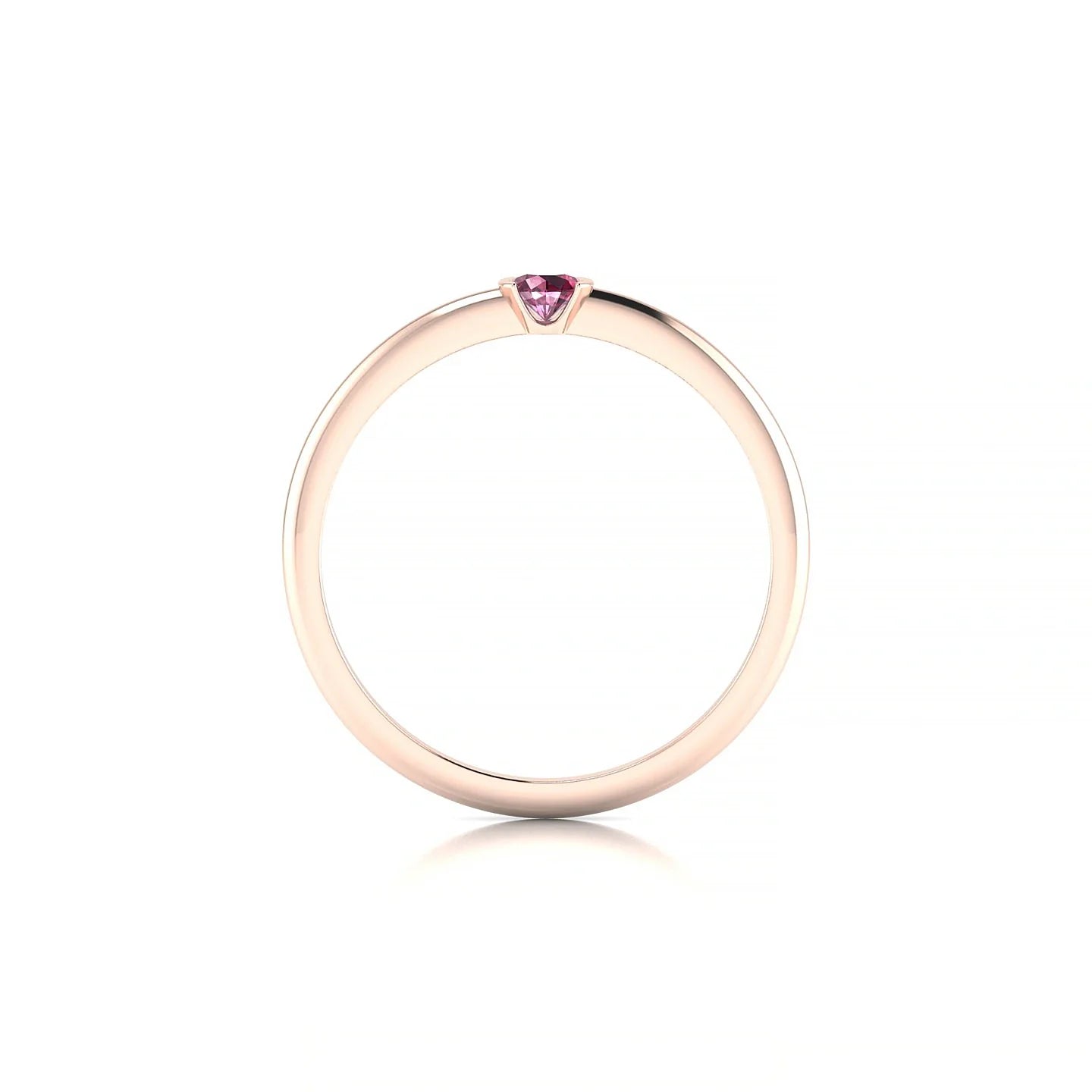 Suspense | 18k Rose Gold 3 mm Round Rhodolite Ring