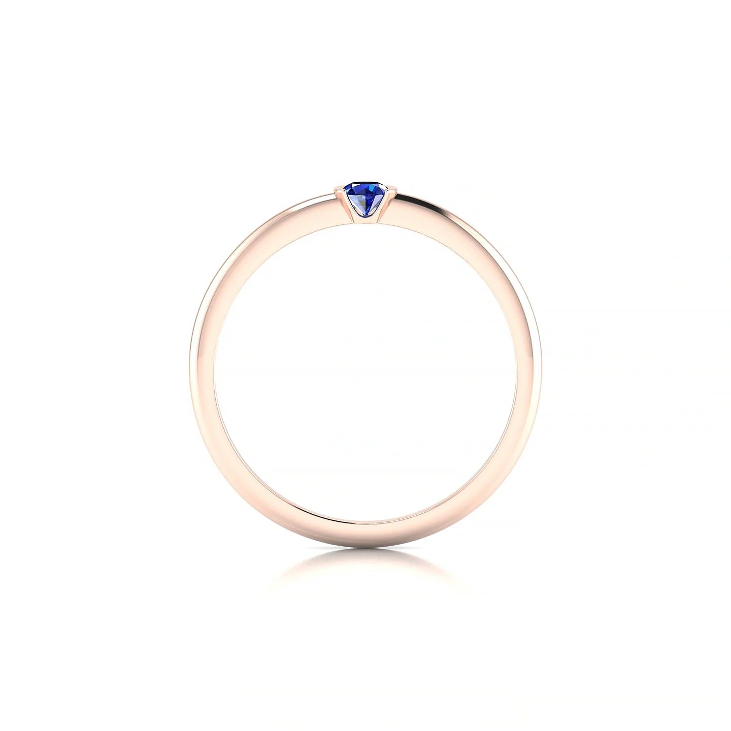 Suspense | 18k Rose Gold 3 mm Round Sapphire Ring