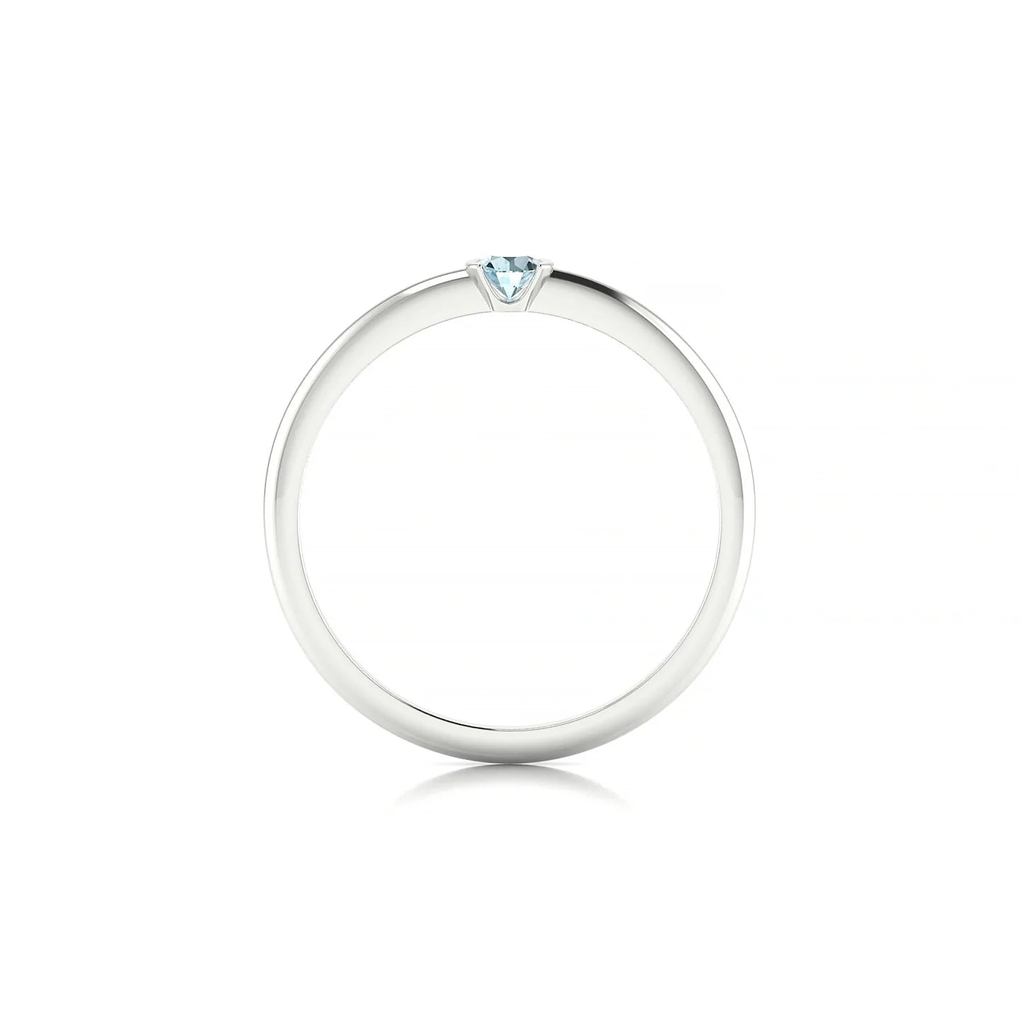 Suspense | 18k White Gold 3 mm Round Aquamarine Ring