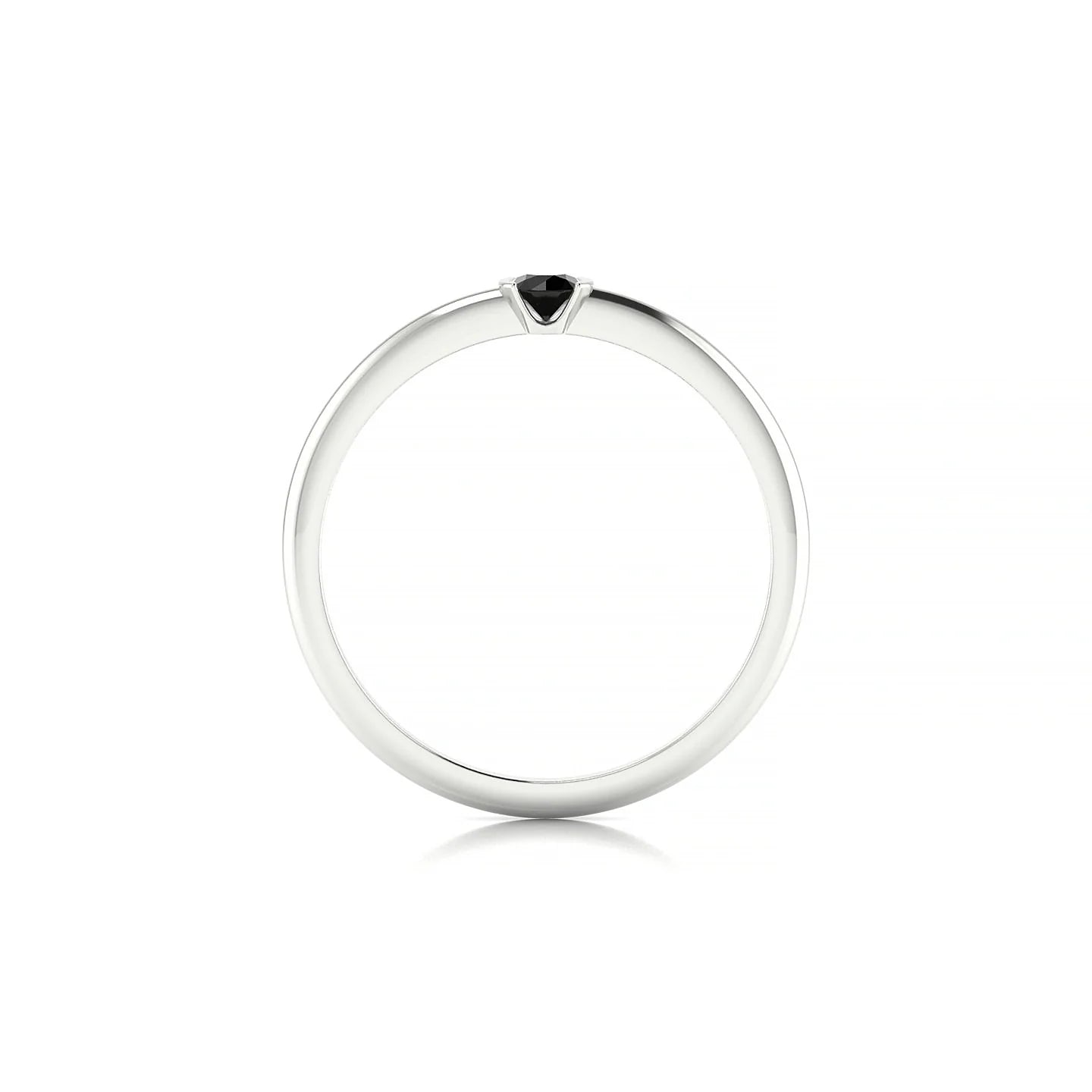 Suspense | 18k White Gold 3 mm Round Black Diamond Ring