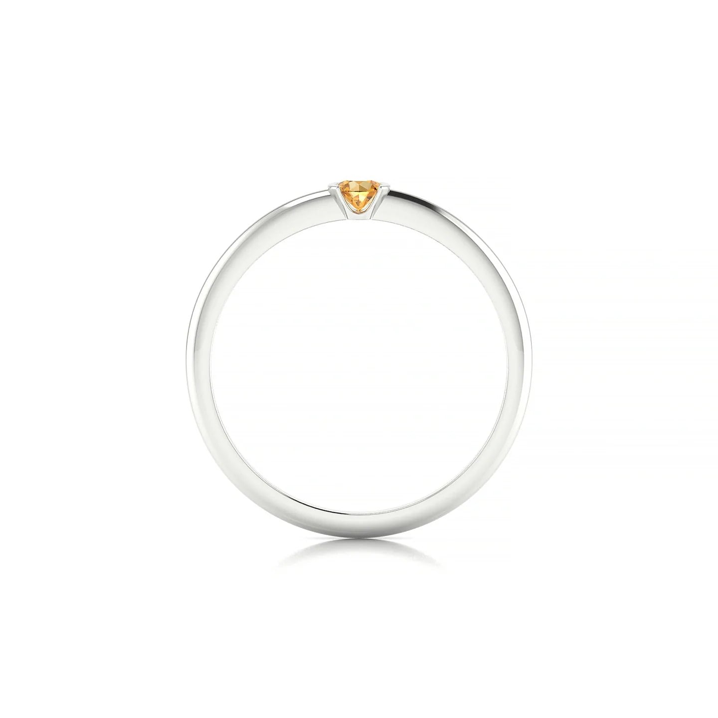 Suspense | 18k White Gold 3 mm Round Citrine Ring