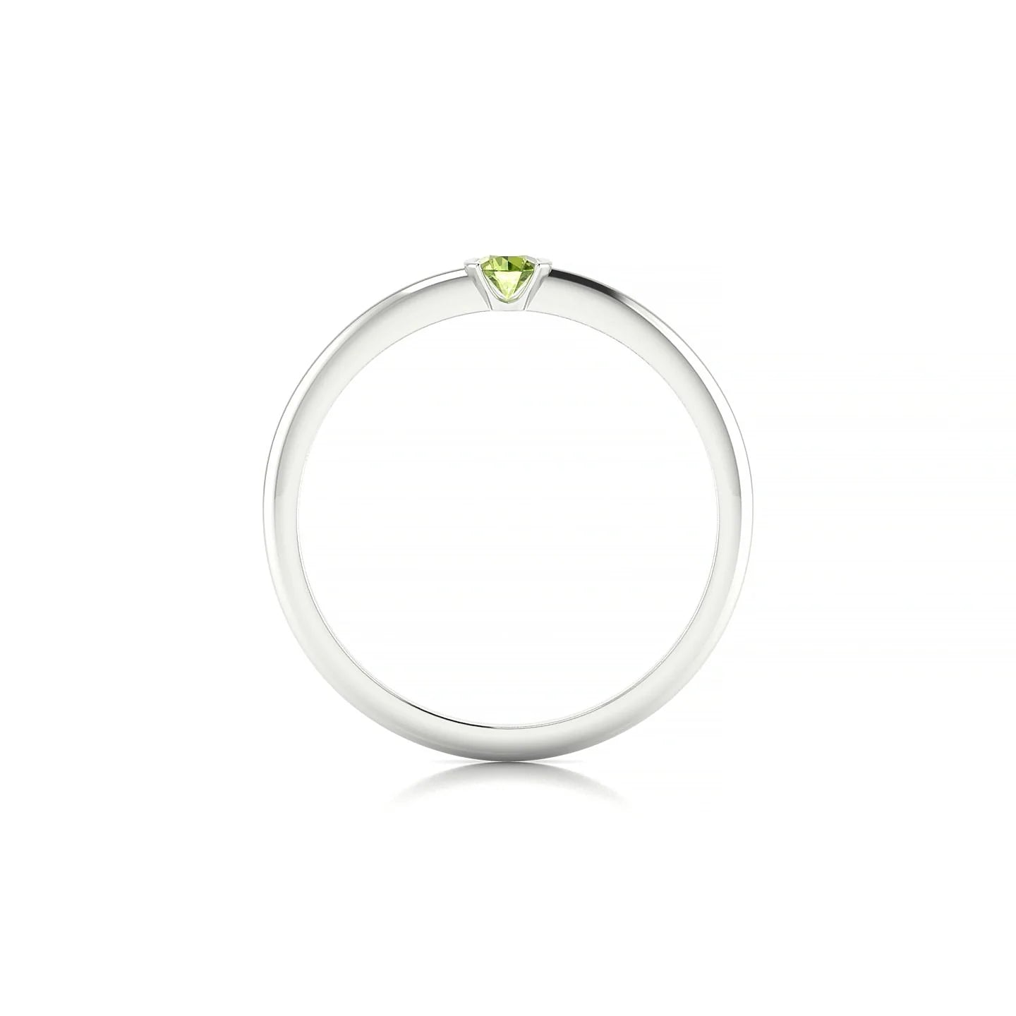 Suspense | 18k White Gold 3 mm Round Peridot Ring