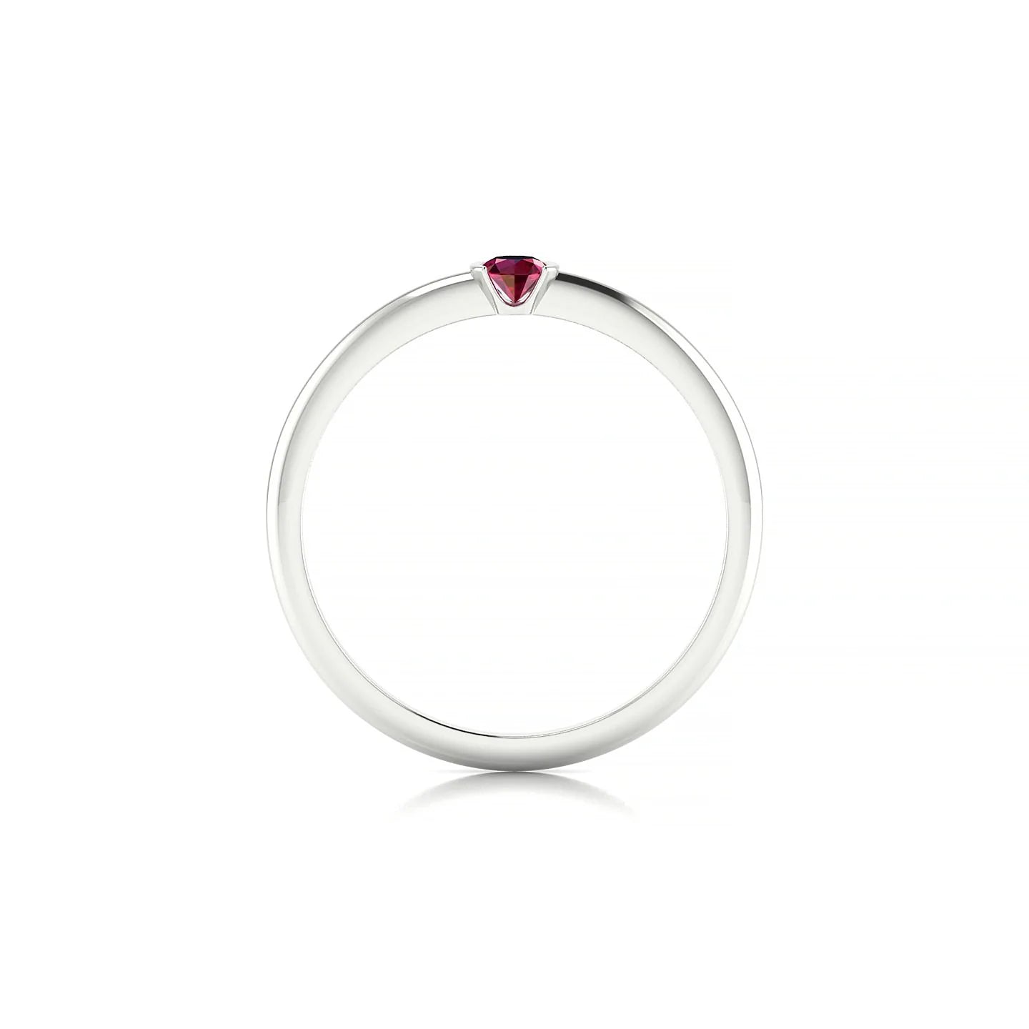 Suspense | 18k White Gold 3 mm Round Ruby Ring