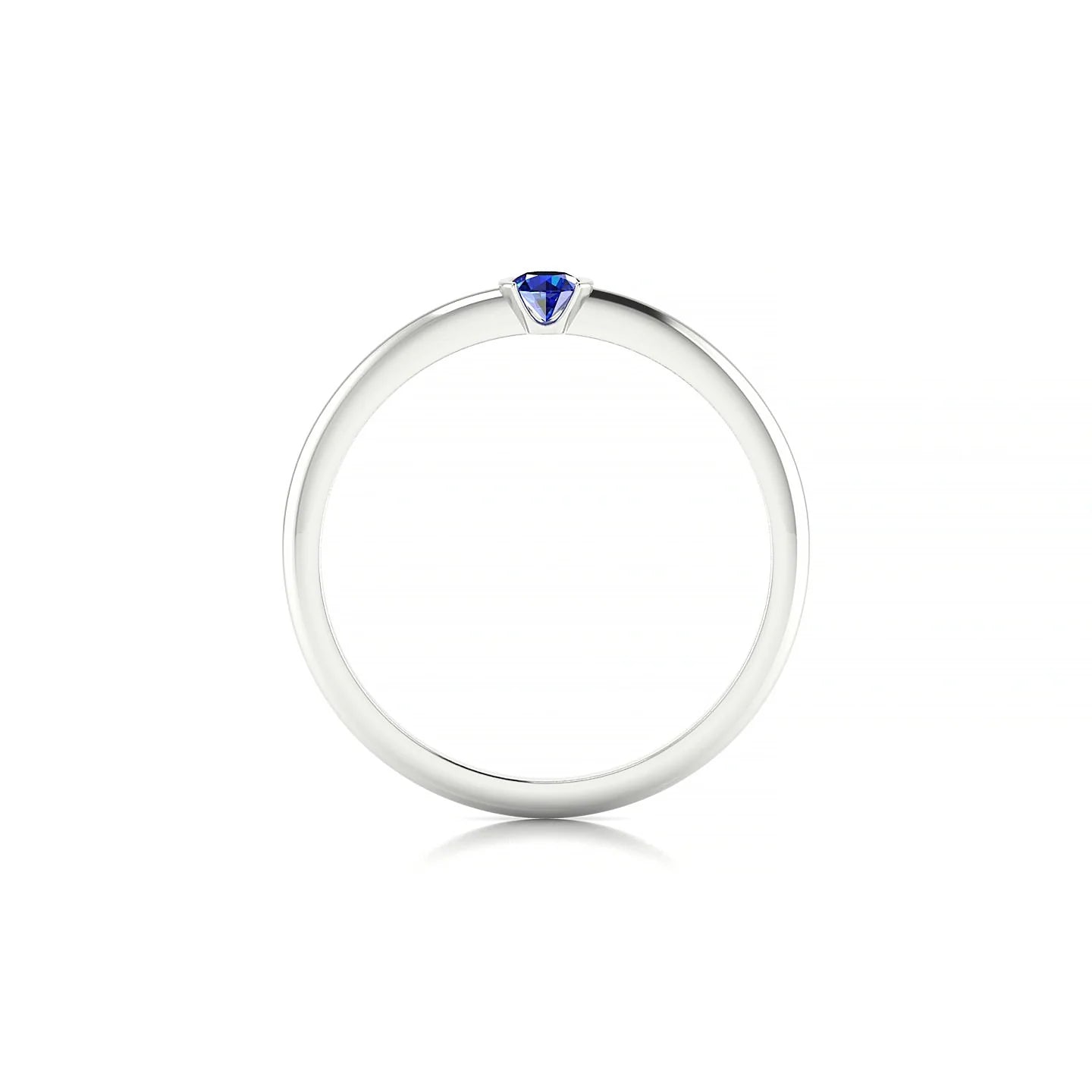 Suspense | 18k White Gold 3 mm Round Sapphire Ring