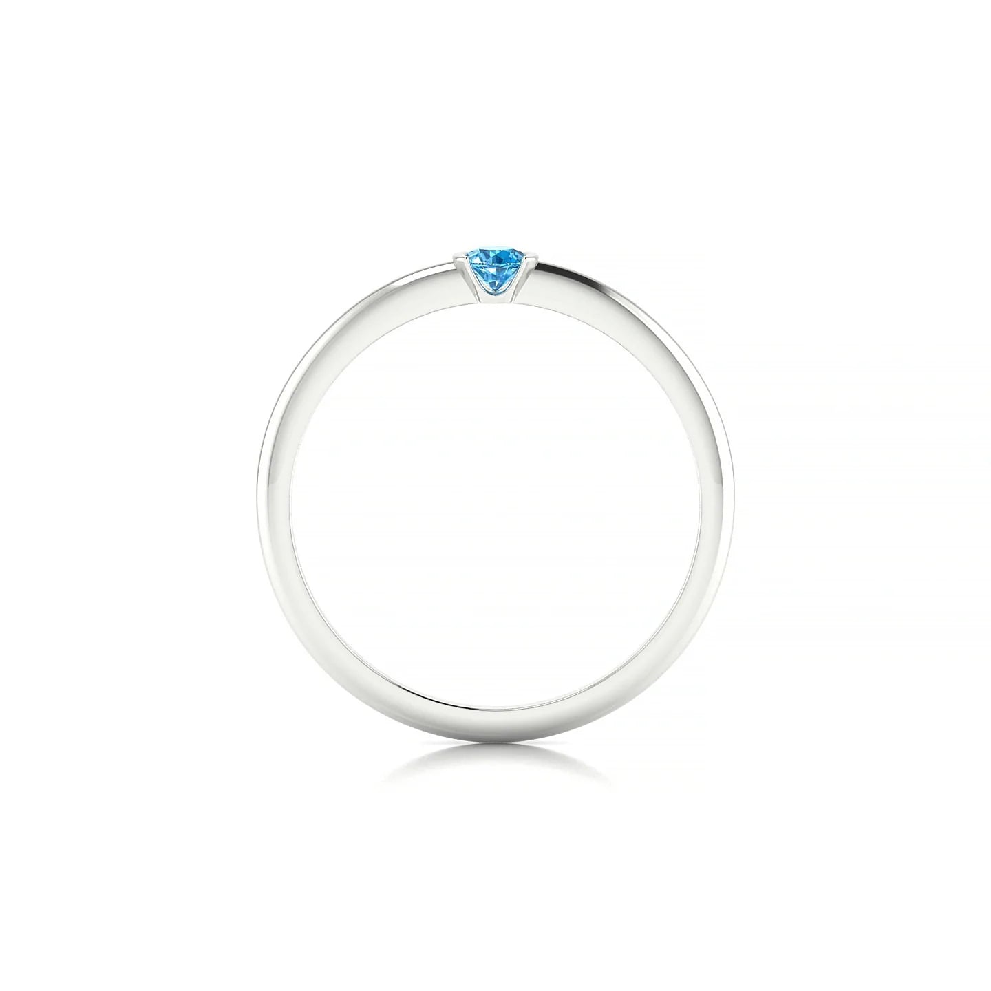 Suspense | 18k White Gold 3 mm Round Topaz Ring