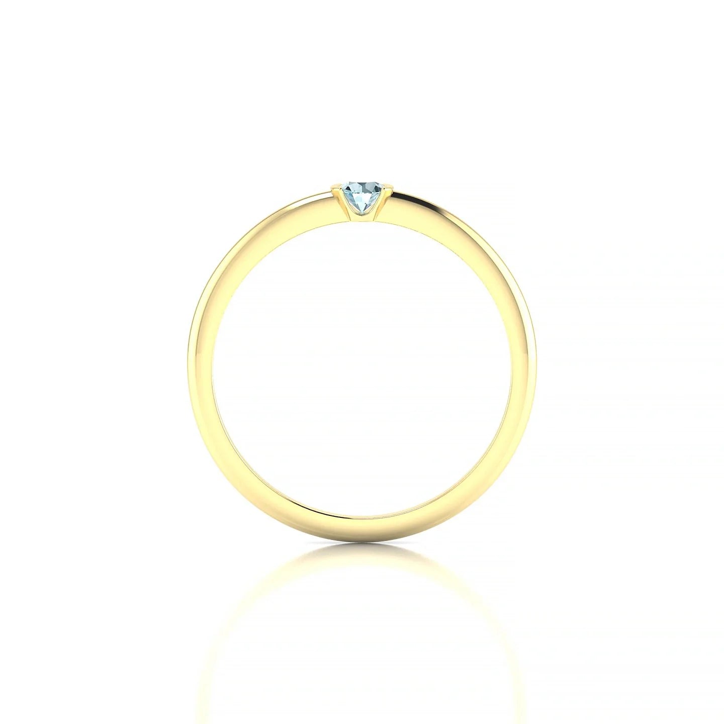 Suspense | 18k Yellow Gold 3 mm Round Aquamarine Ring