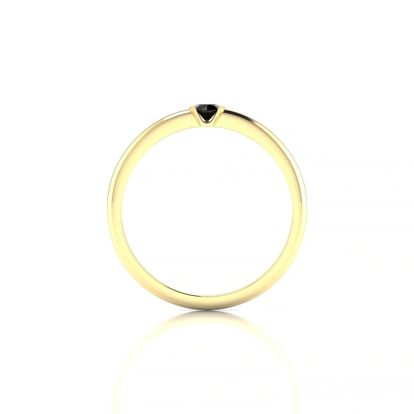 Suspense | 18k Yellow Gold 3 mm Round Black Diamond Ring