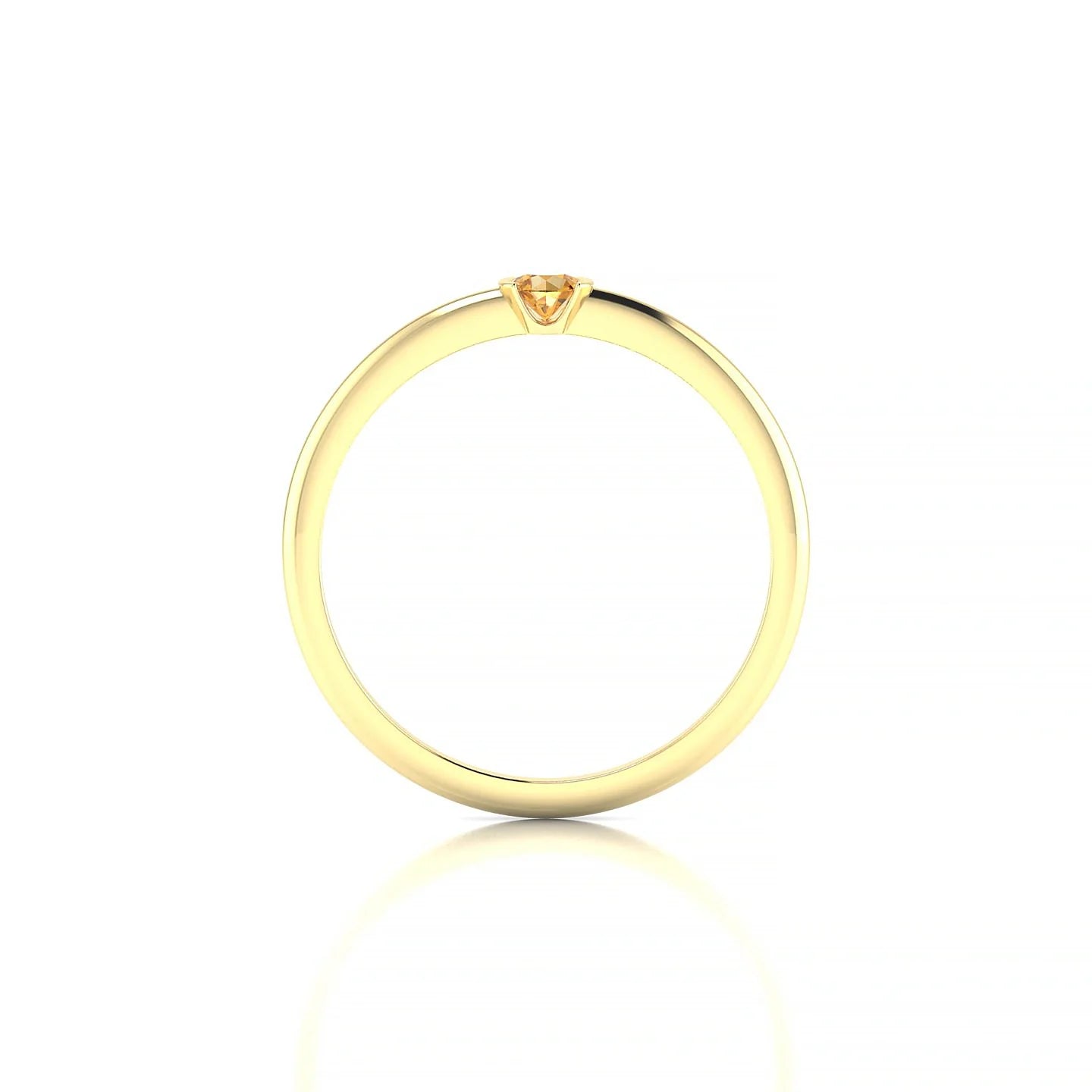 Suspense | 18k Yellow Gold 3 mm Round Citrine Ring