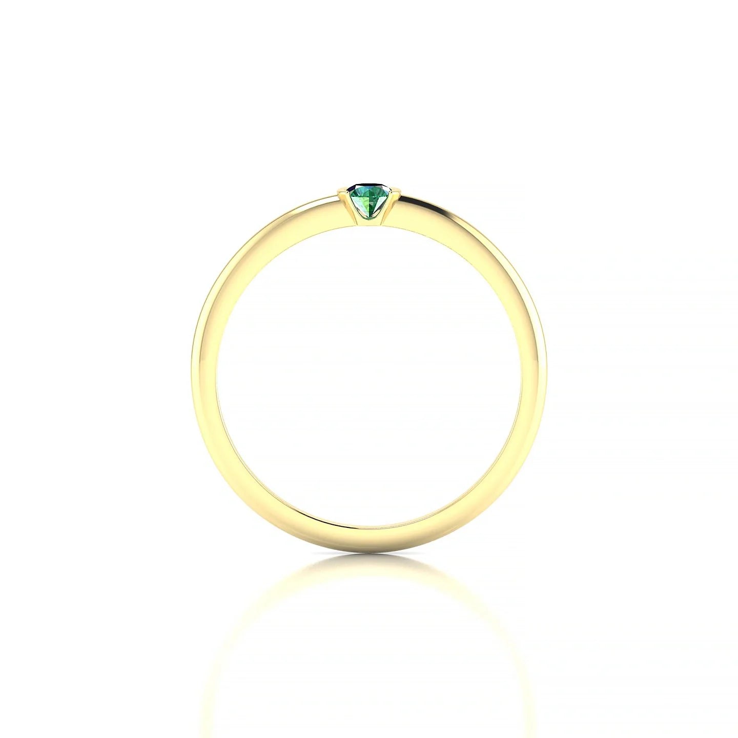 Suspense | 18k Yellow Gold 3 mm Round Emerald Ring