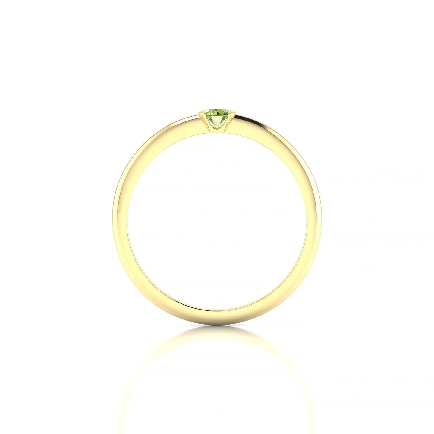 Suspense | 18k Yellow Gold 3 mm Round Peridot Ring