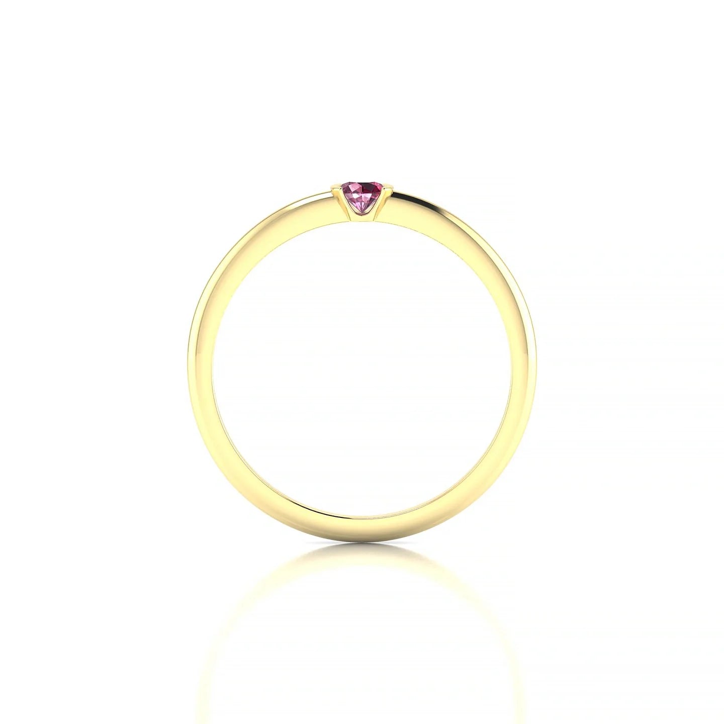 Suspense | 18k Yellow Gold 3 mm Round Rhodolite Ring