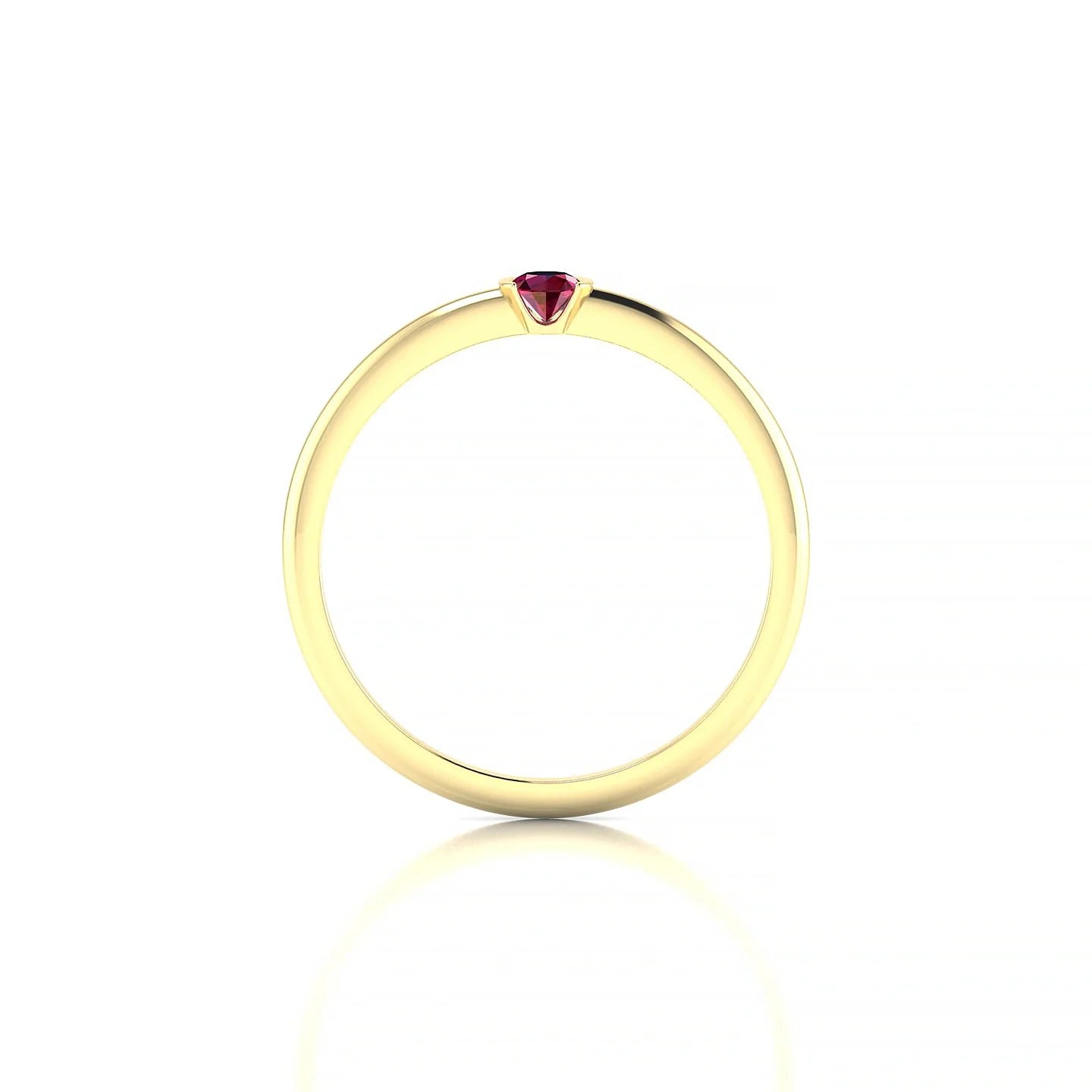Suspense | 18k Yellow Gold 3 mm Round Ruby Ring