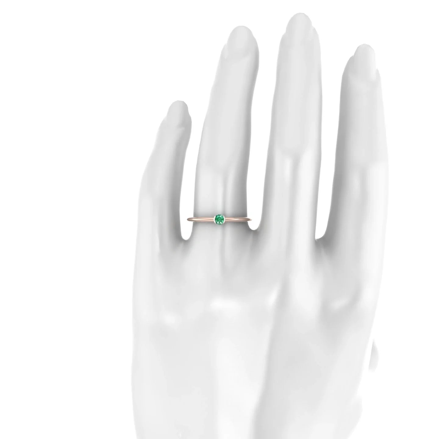 Suspense | 18k Rose Gold 3 mm Round Emerald Ring