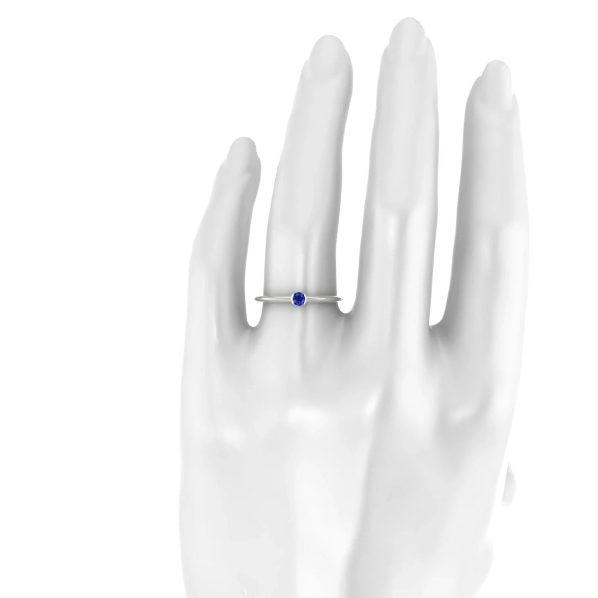 Suspense | 18k White Gold 3 mm Round Sapphire Ring