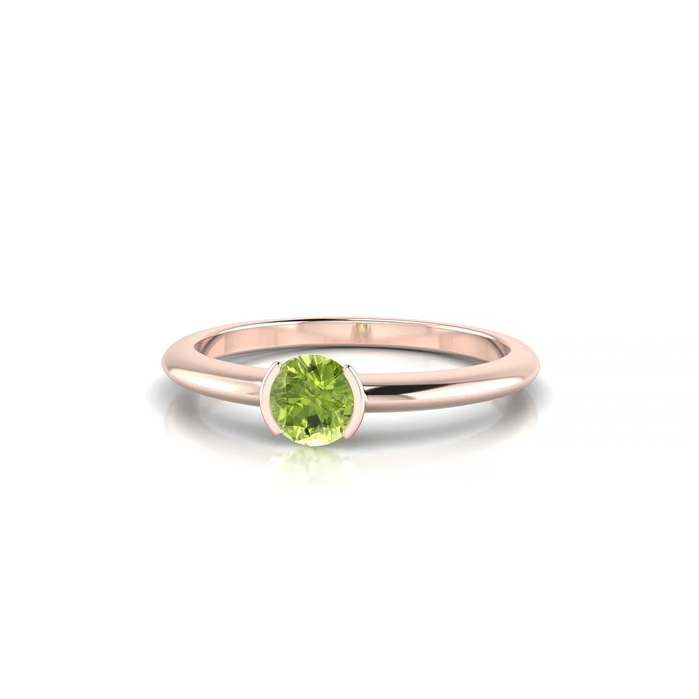 Suspense | 18k Rose Gold 4.5 mm Round Peridot Ring