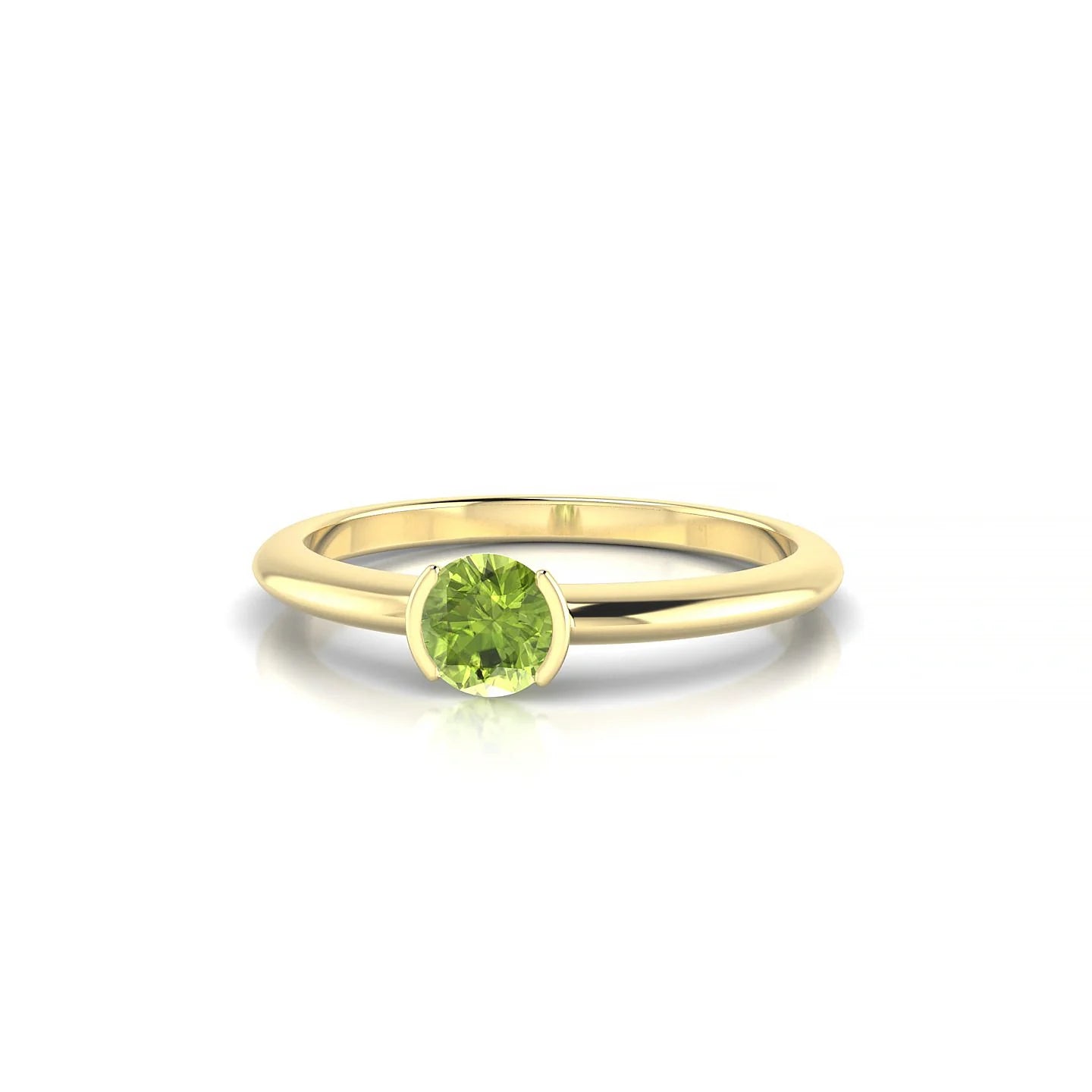 Suspense | 18k Yellow Gold 4.5 mm Round Peridot Ring