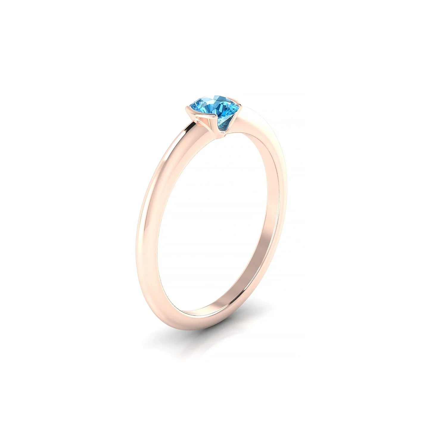Suspense | 18k Rose Gold 4.5 mm Round Topaz Ring