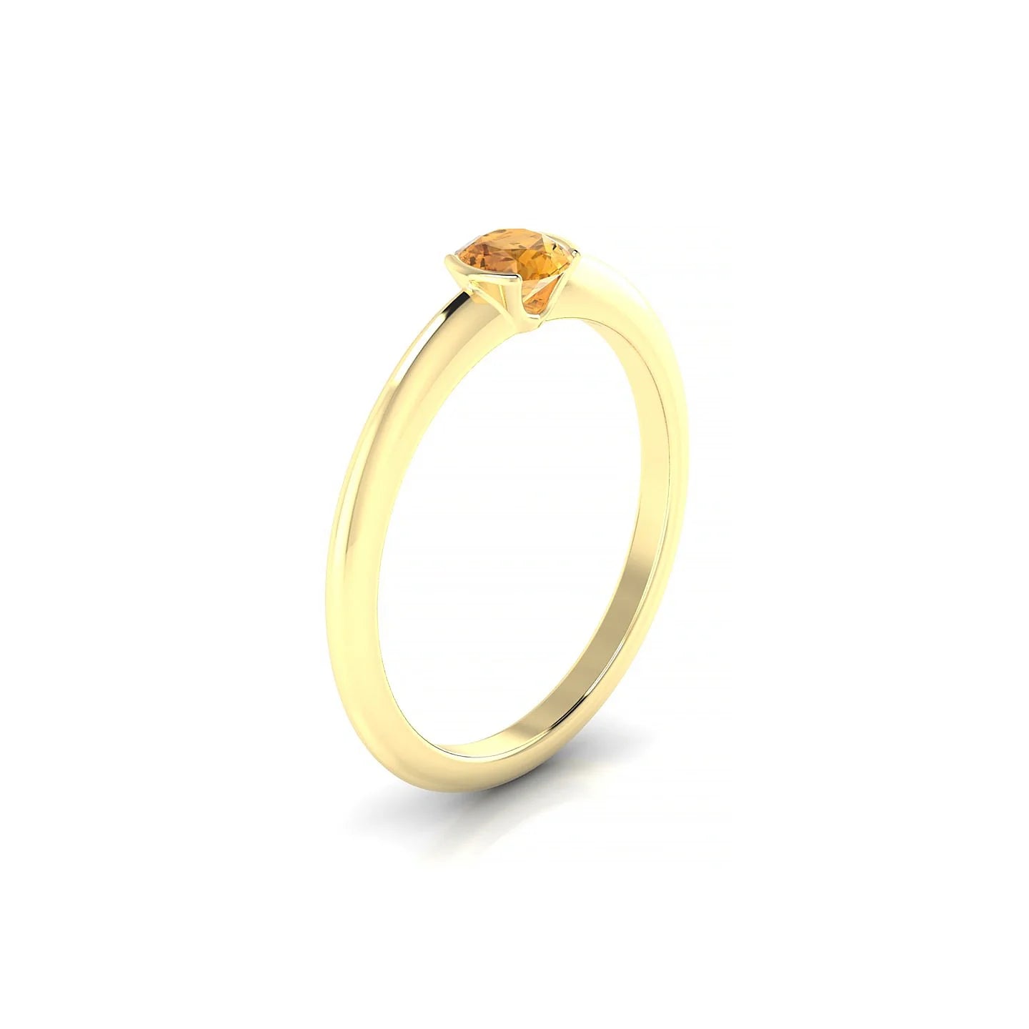 Suspense | 18k Yellow Gold 4.5 mm Round Citrine Ring