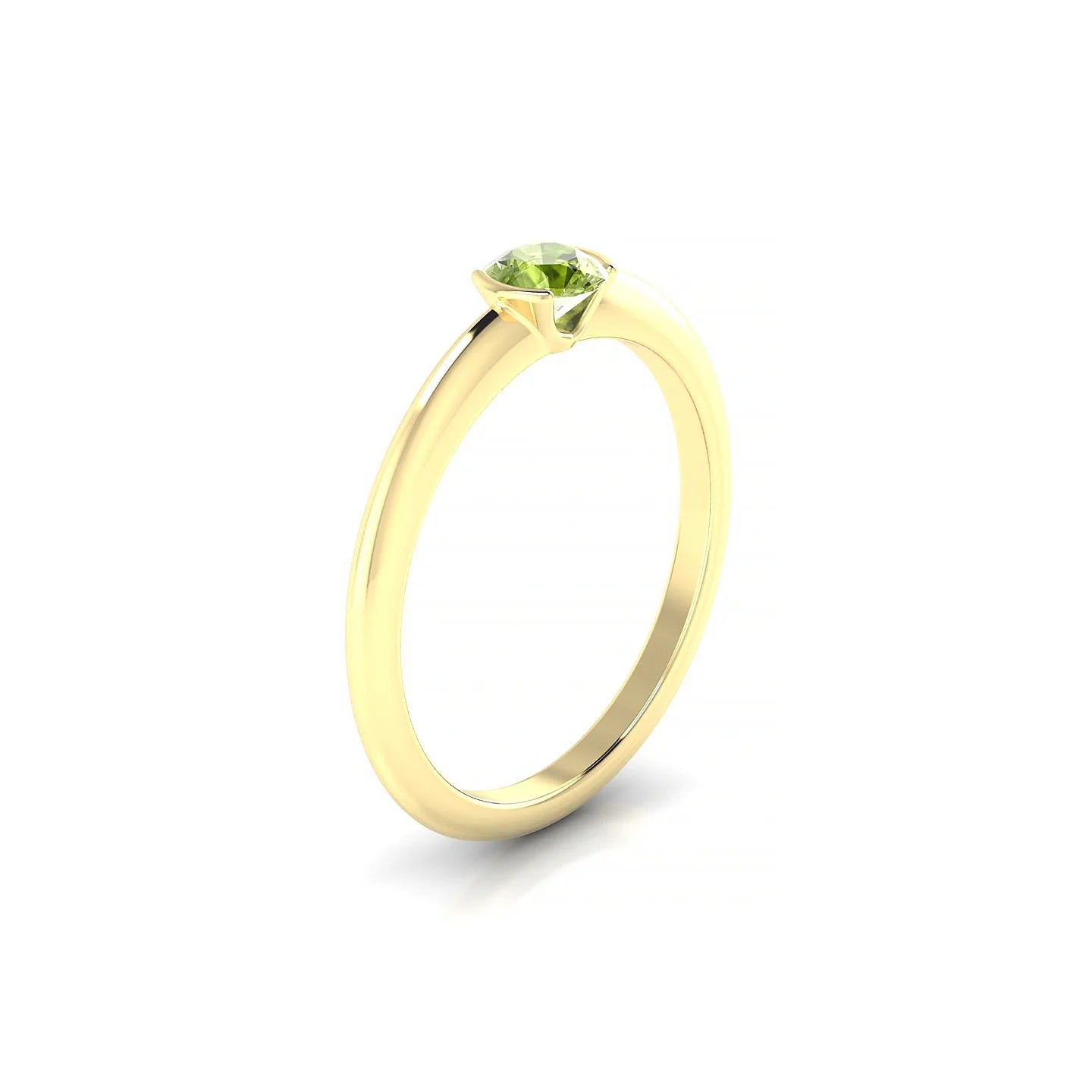 Suspense | 18k Yellow Gold 4.5 mm Round Peridot Ring