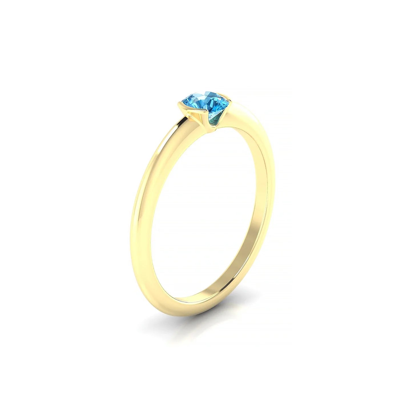 Suspense | 18k Yellow Gold 4.5 mm Round Topaz Ring
