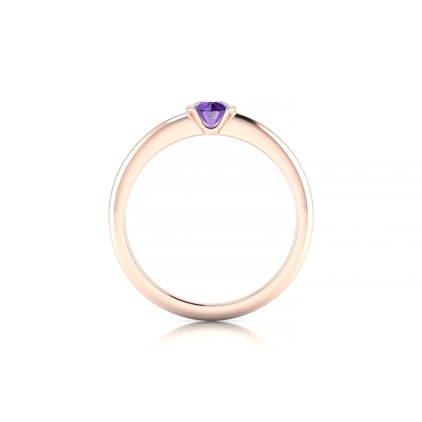 Suspense | 18k Rose Gold 4.5 mm Round Amethyst Ring