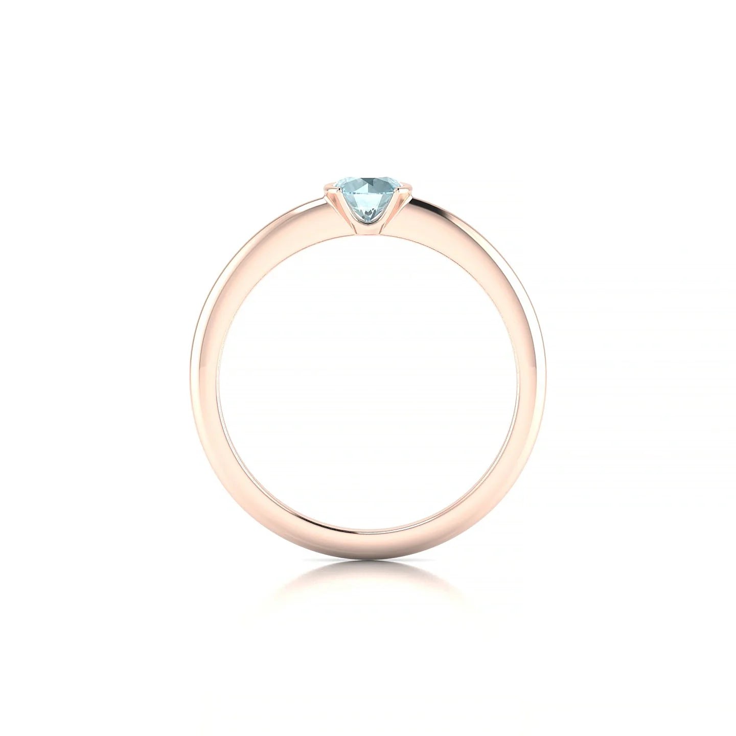 Suspense | 18k Rose Gold 4.5 mm Round Aquamarine Ring