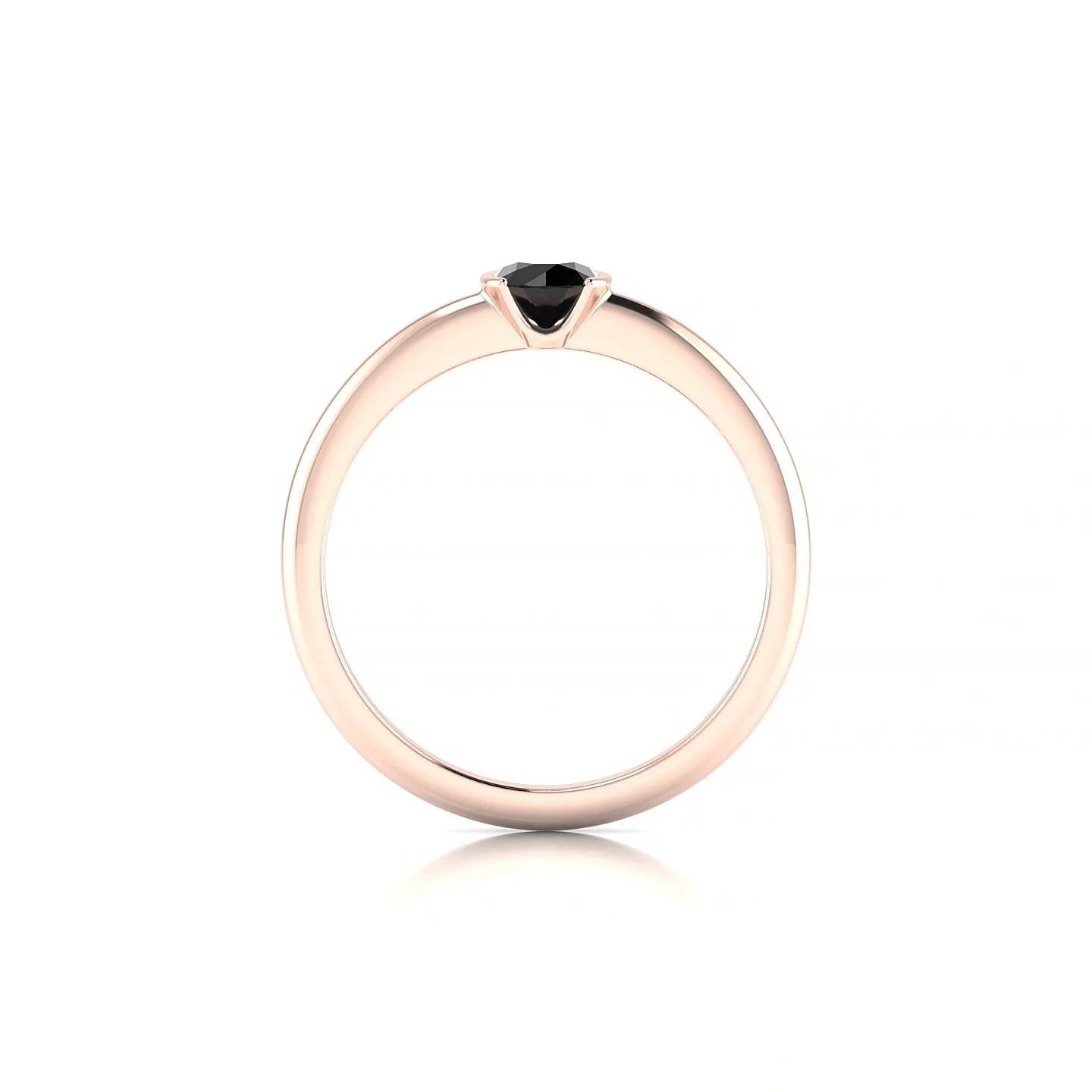Suspense | 18k Rose Gold 4.5 mm Round Black Diamond Ring