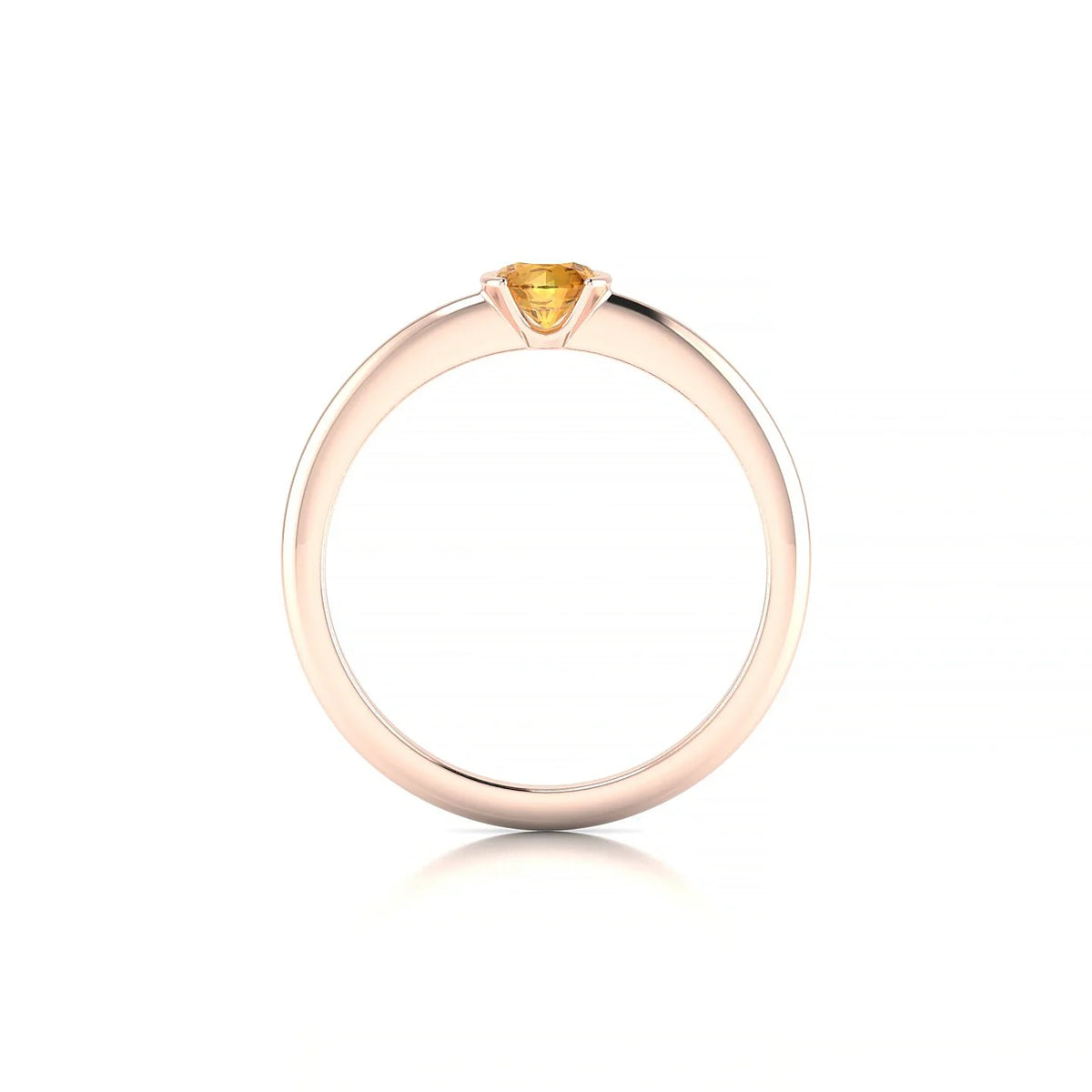 Suspense | 18k Rose Gold 4.5 mm Round Citrine Ring