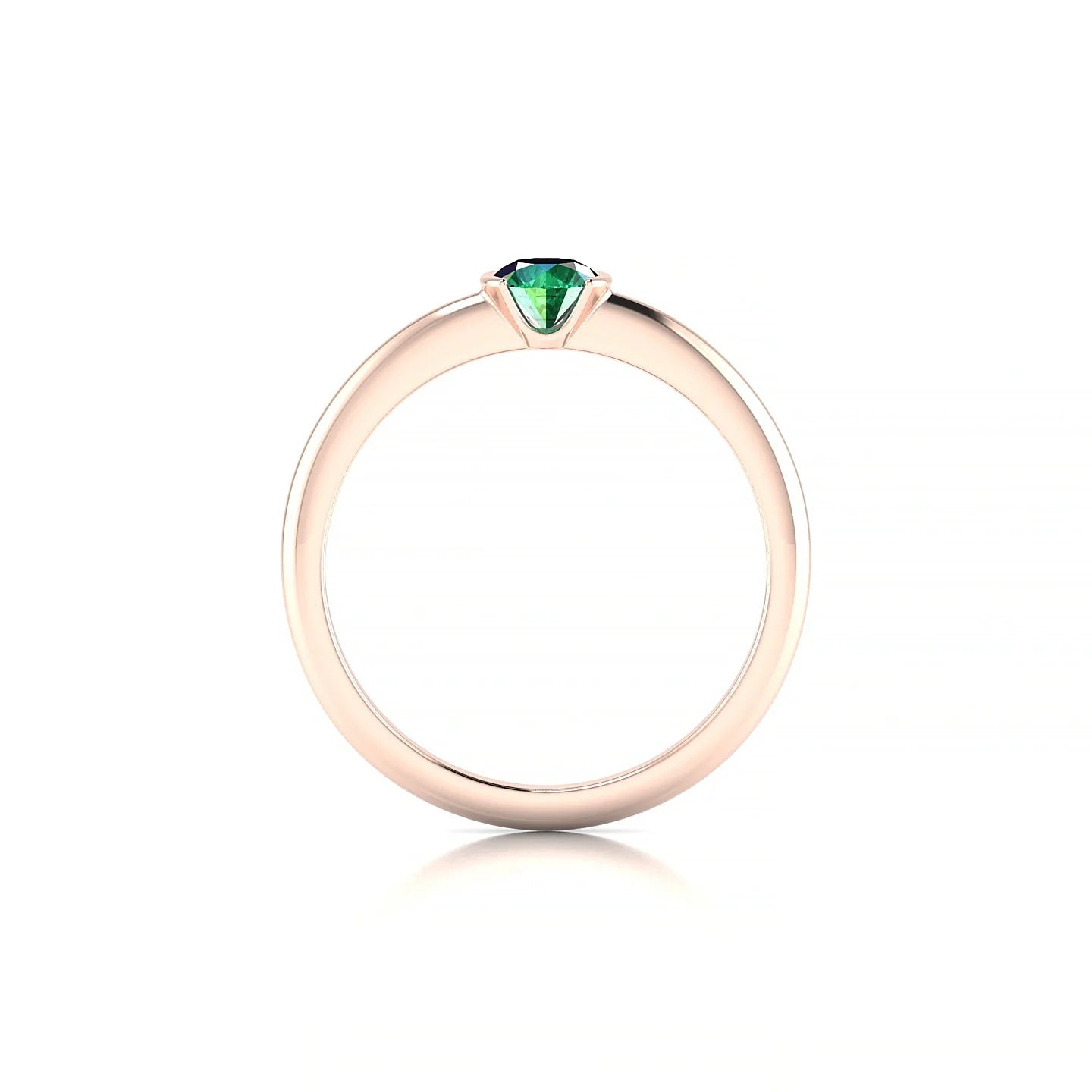 Suspense | 18k Rose Gold 4.5 mm Round Emerald Ring