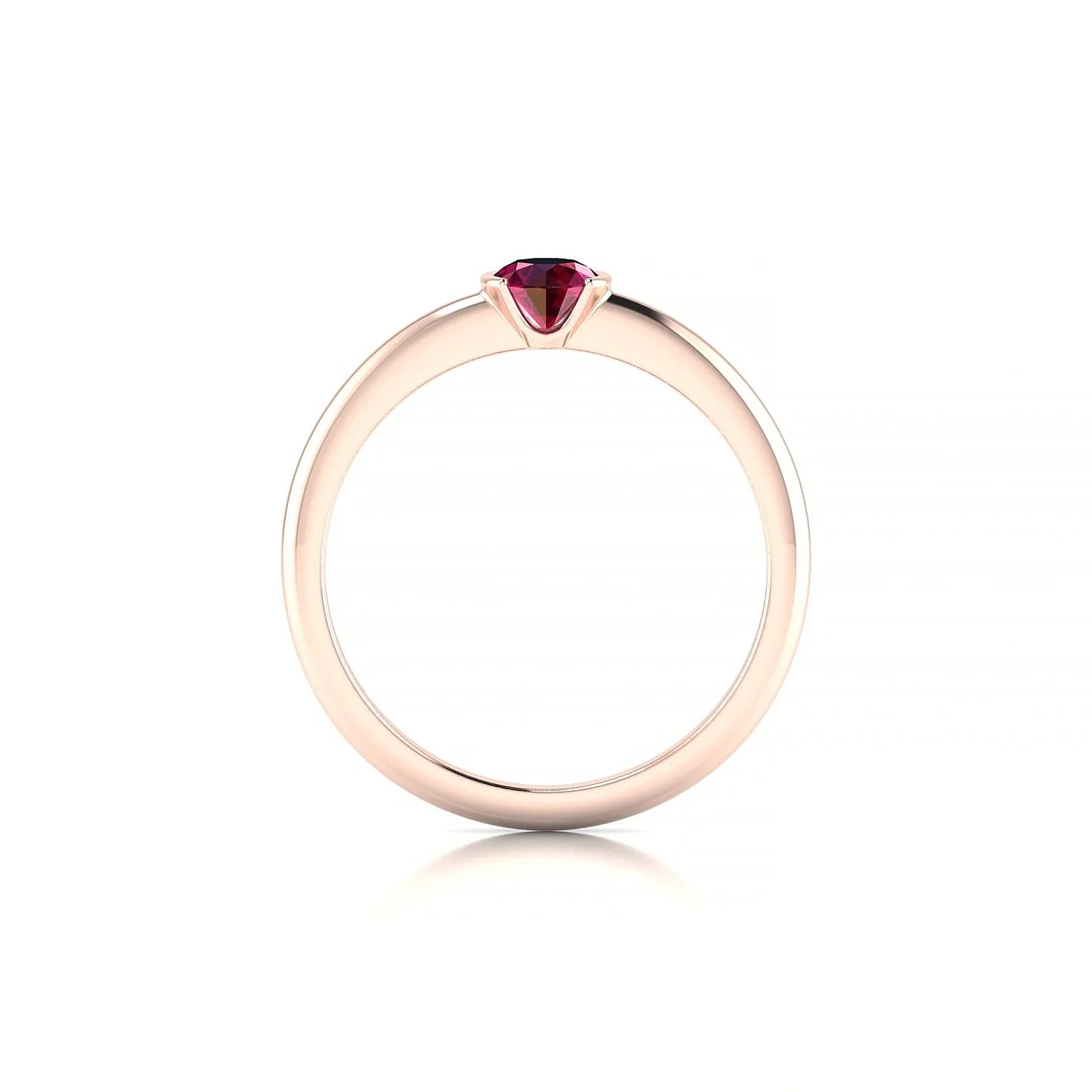 Suspense | 18k Rose Gold 4.5 mm Round Ruby Ring