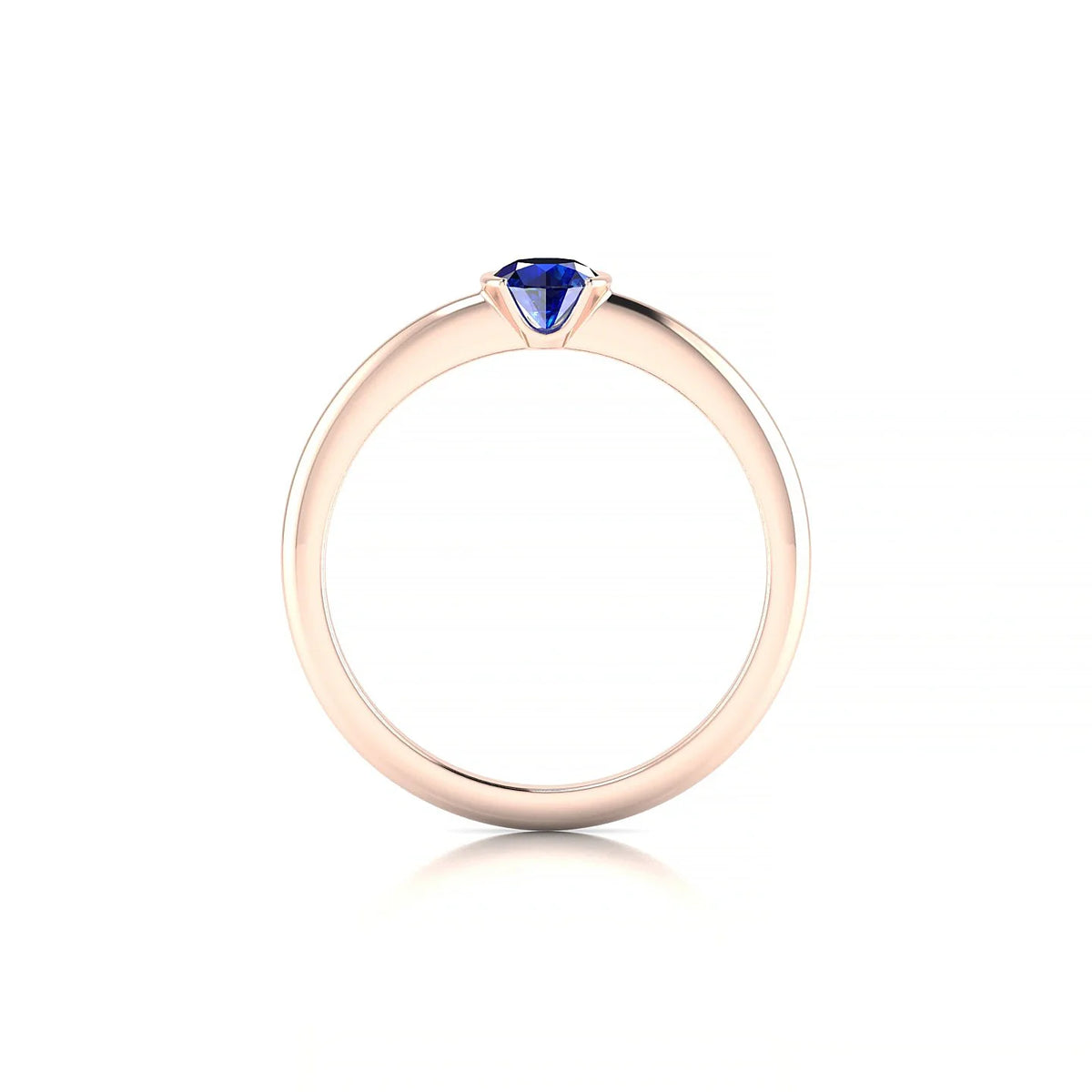 Suspense | 18k Rose Gold 4.5 mm Round Sapphire Ring