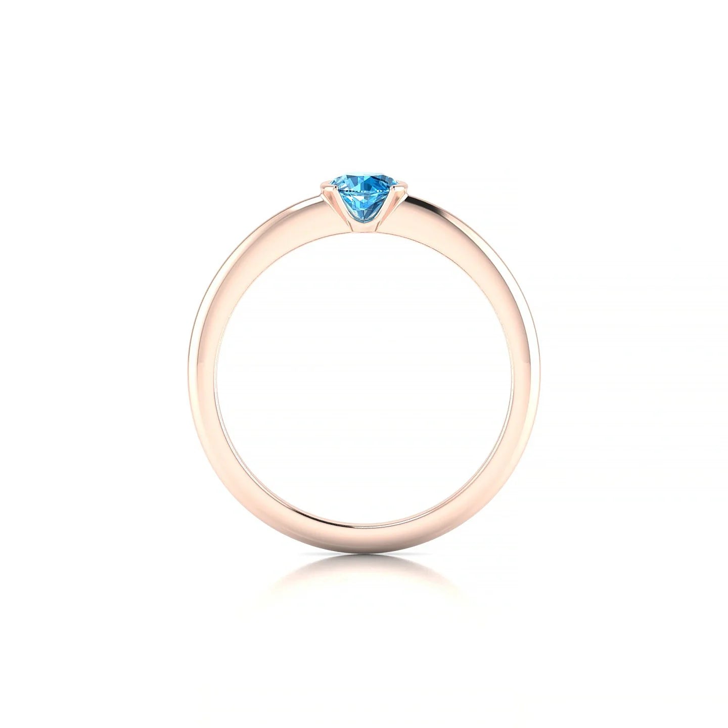Suspense | 18k Rose Gold 4.5 mm Round Topaz Ring