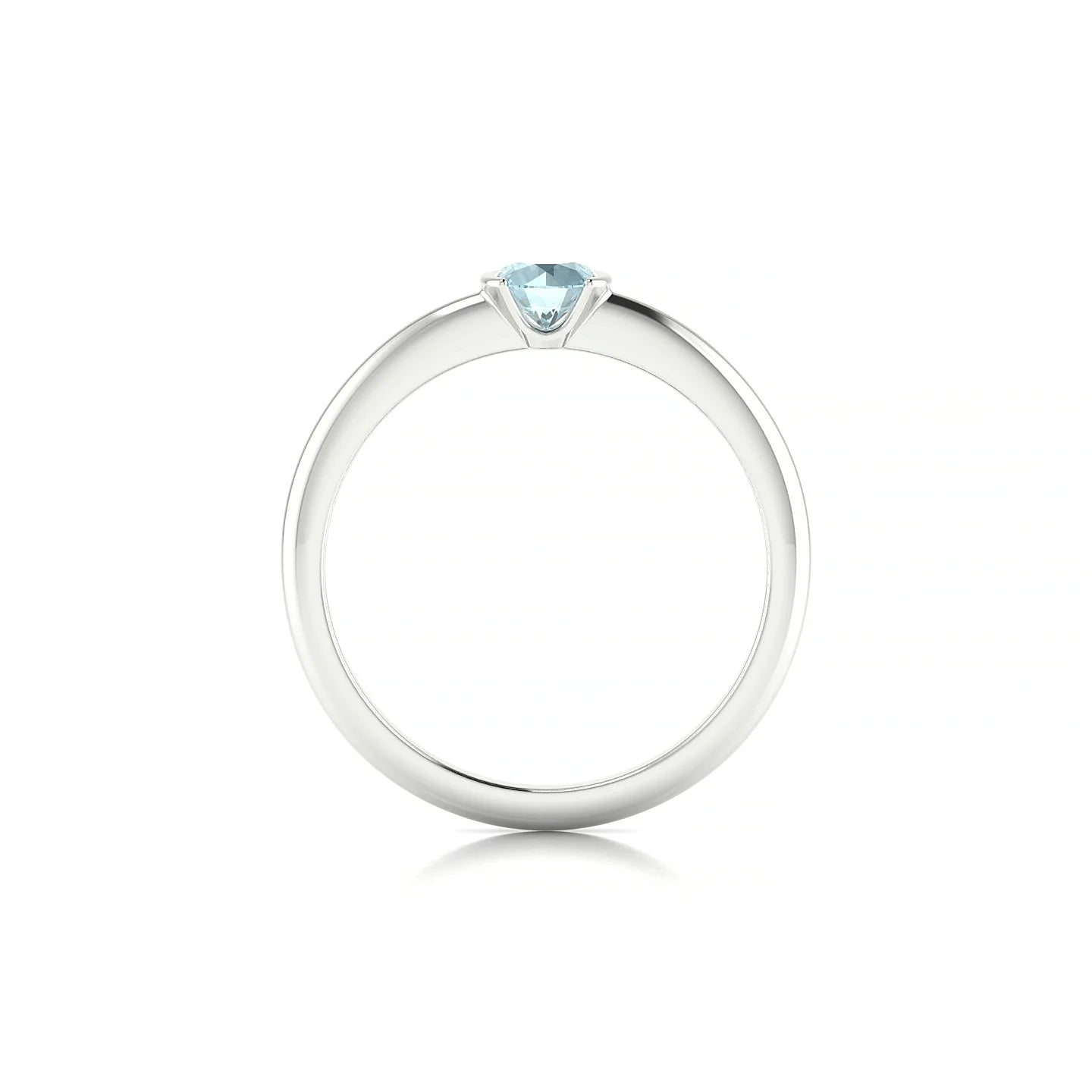 Suspense | 18k White Gold 4.5 mm Round Aquamarine Ring