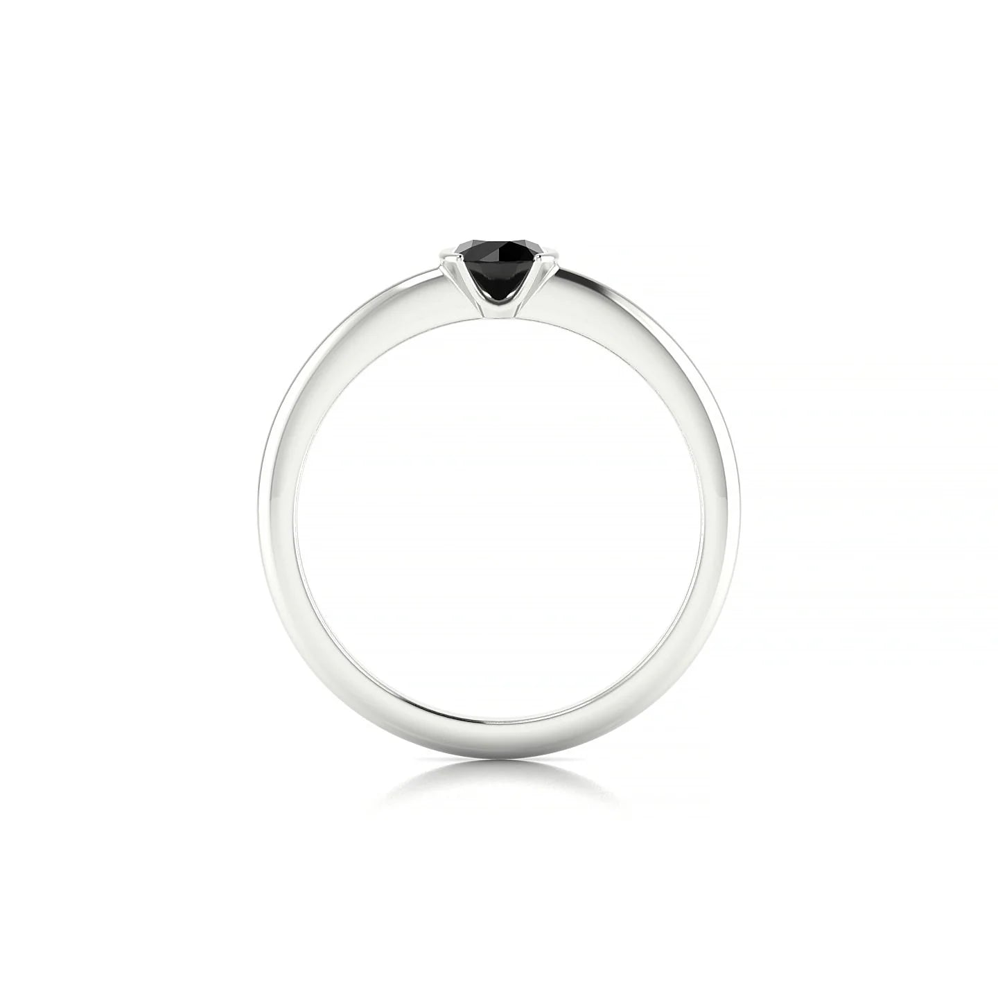 Suspense | 18k White Gold 4.5 mm Round Black Diamond Ring