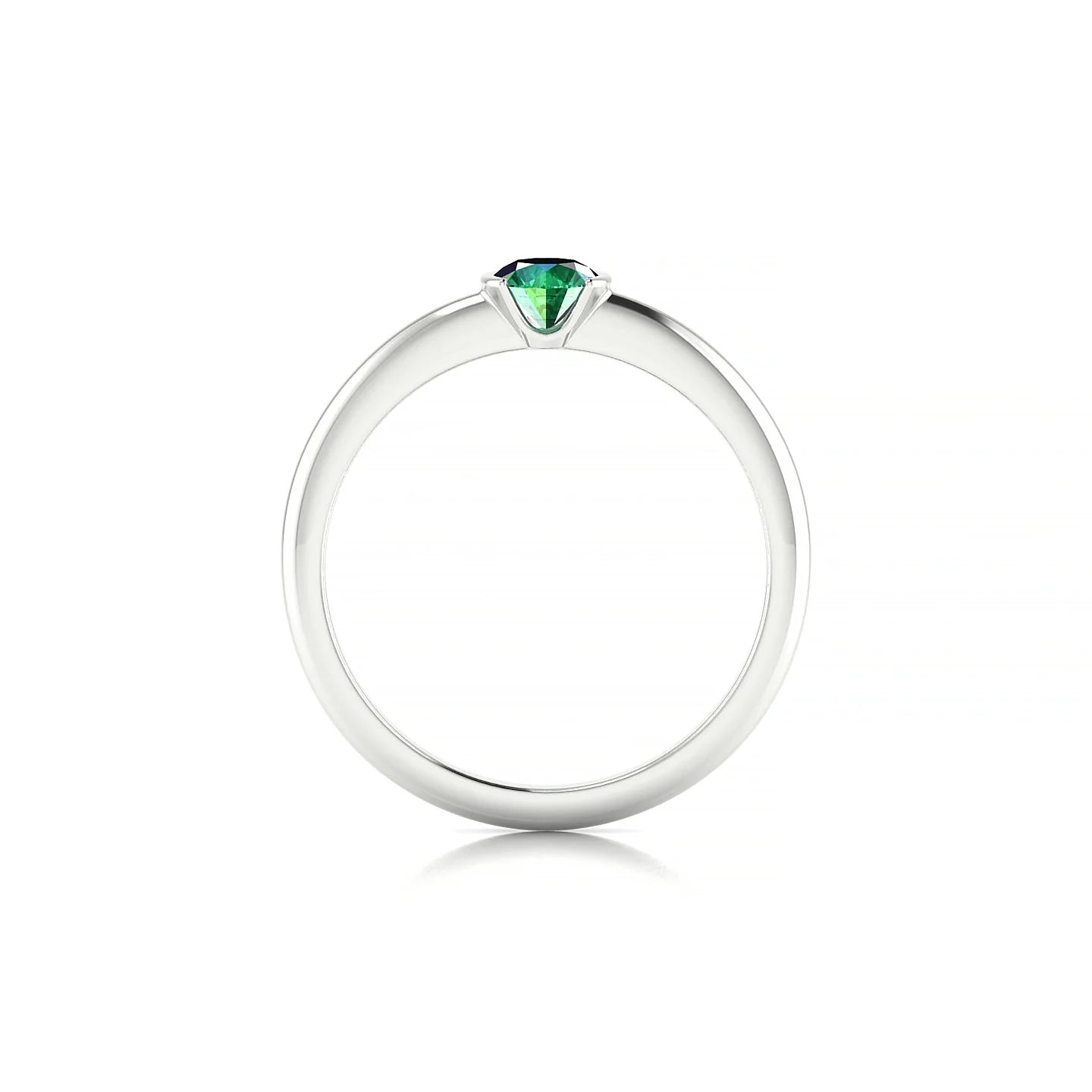 Suspense | 18k White Gold 4.5 mm Round Emerald Ring