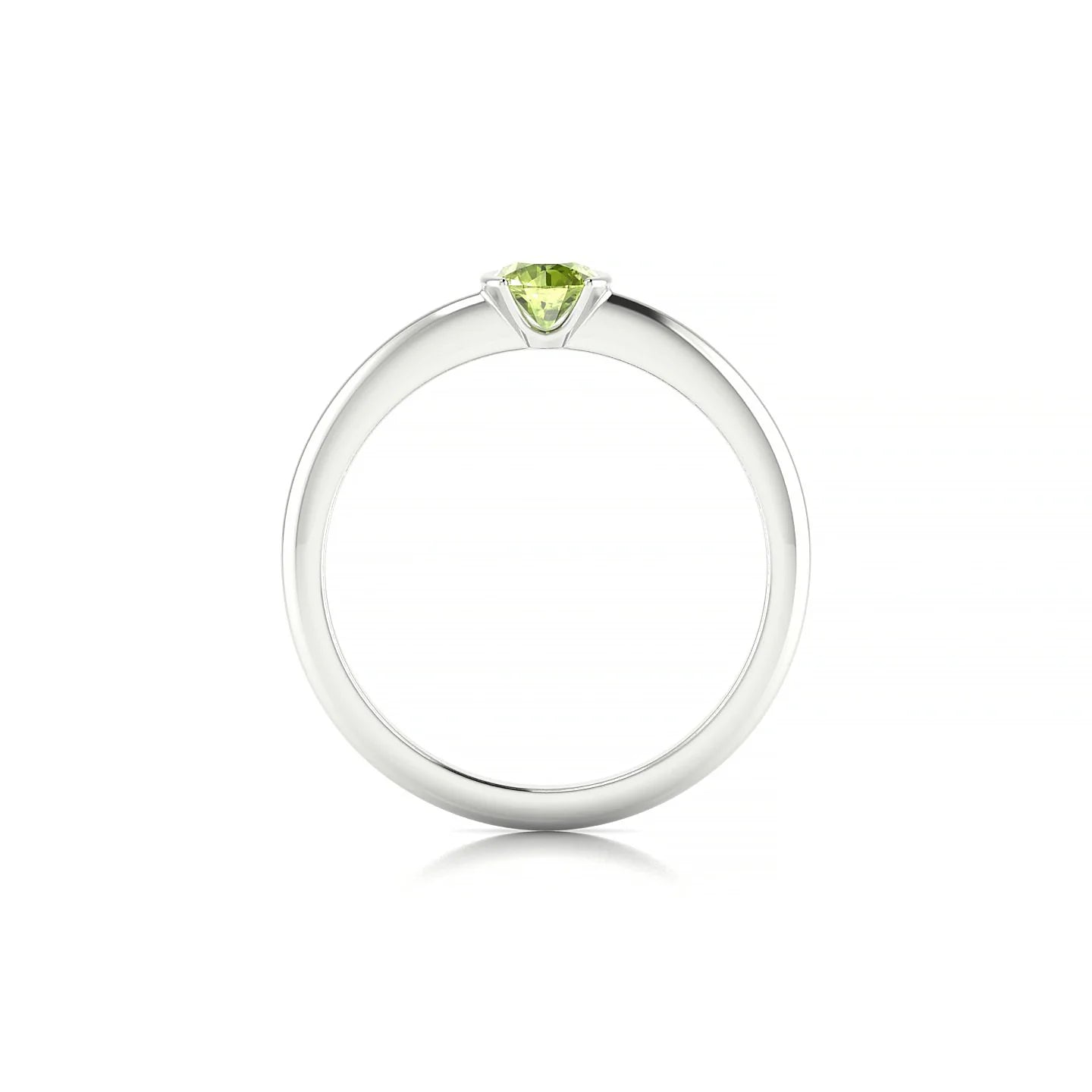Suspense | 18k White Gold 4.5 mm Round Peridot Ring