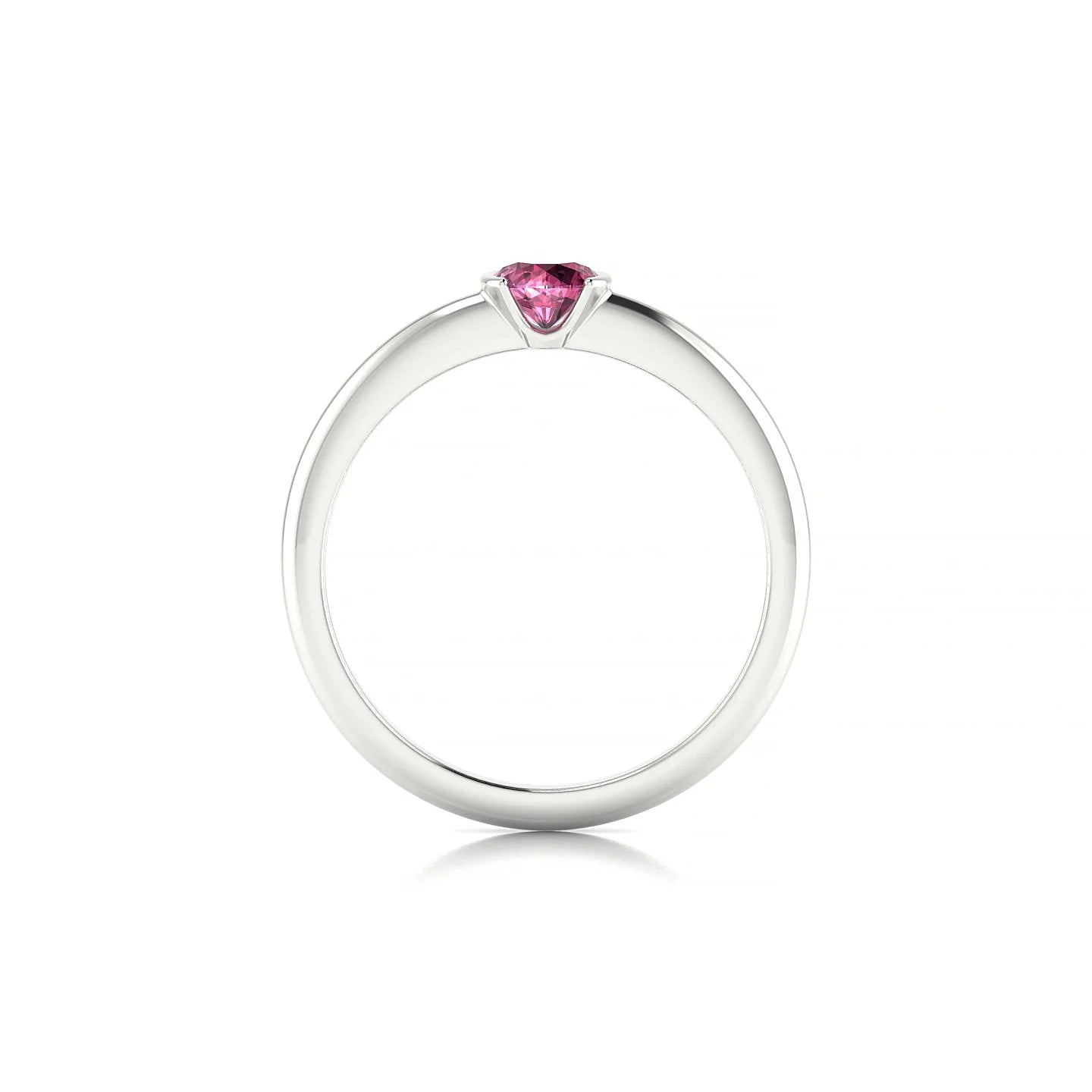Suspense | 18k White Gold 4.5 mm Round Rhodolite Ring