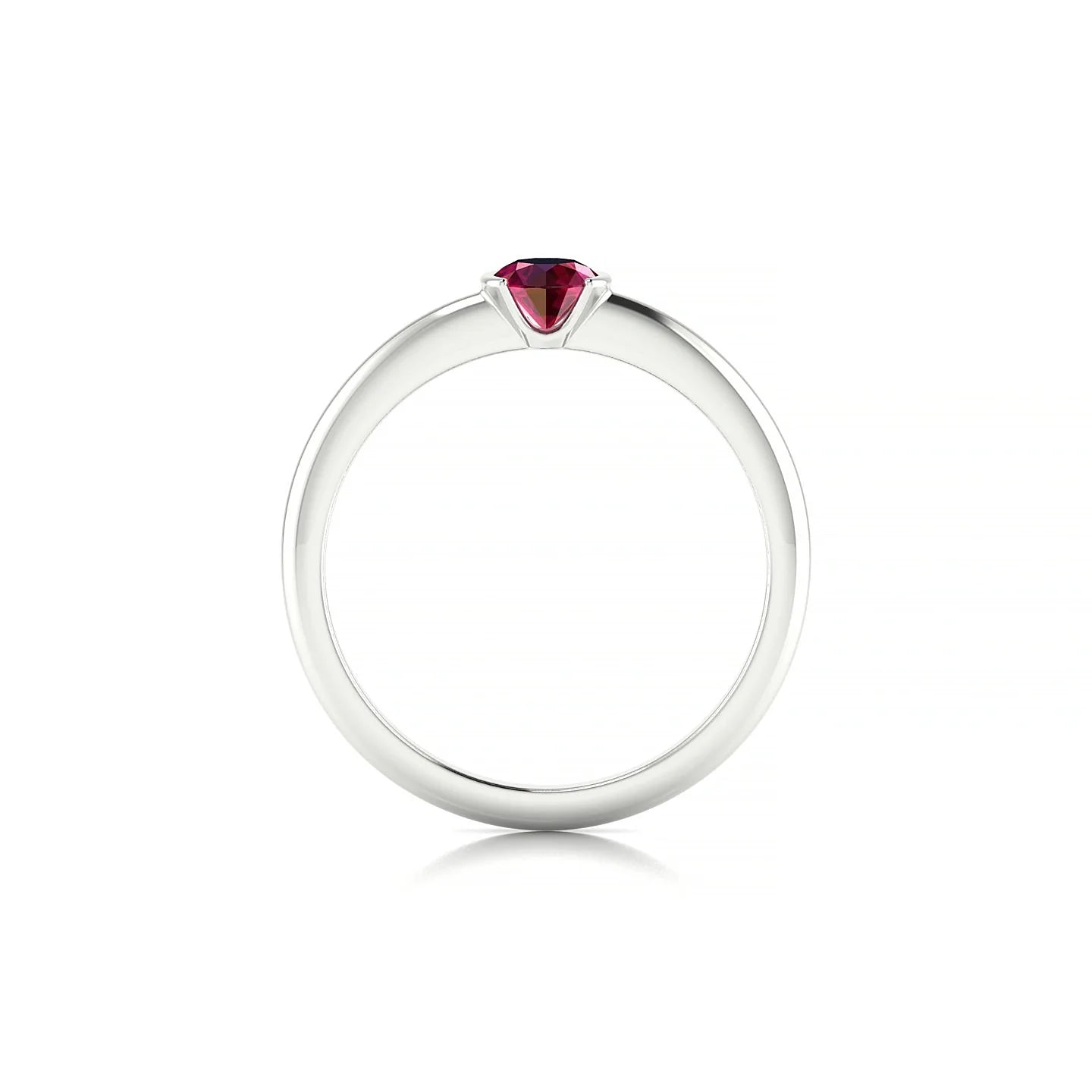 Suspense | 18k White Gold 4.5 mm Round Ruby Ring