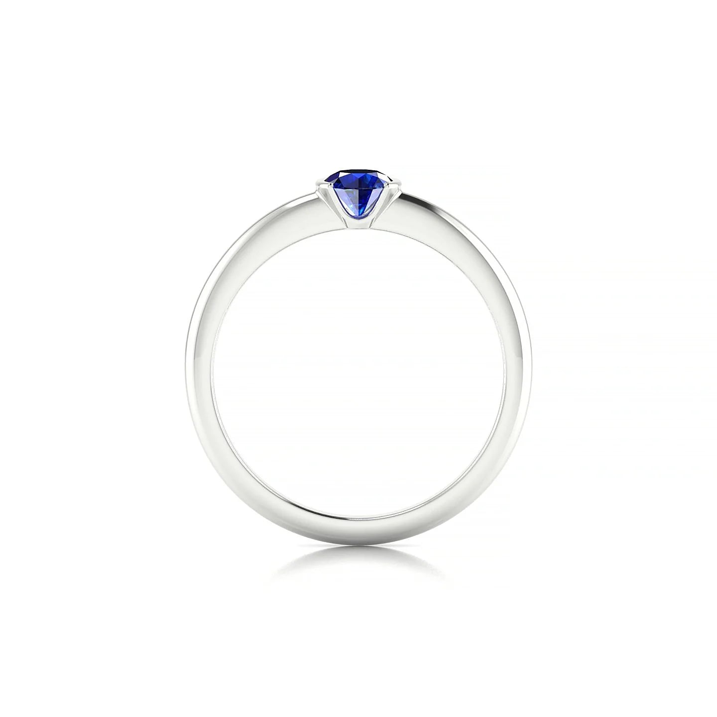 Suspense | 18k White Gold 4.5 mm Round Sapphire Ring