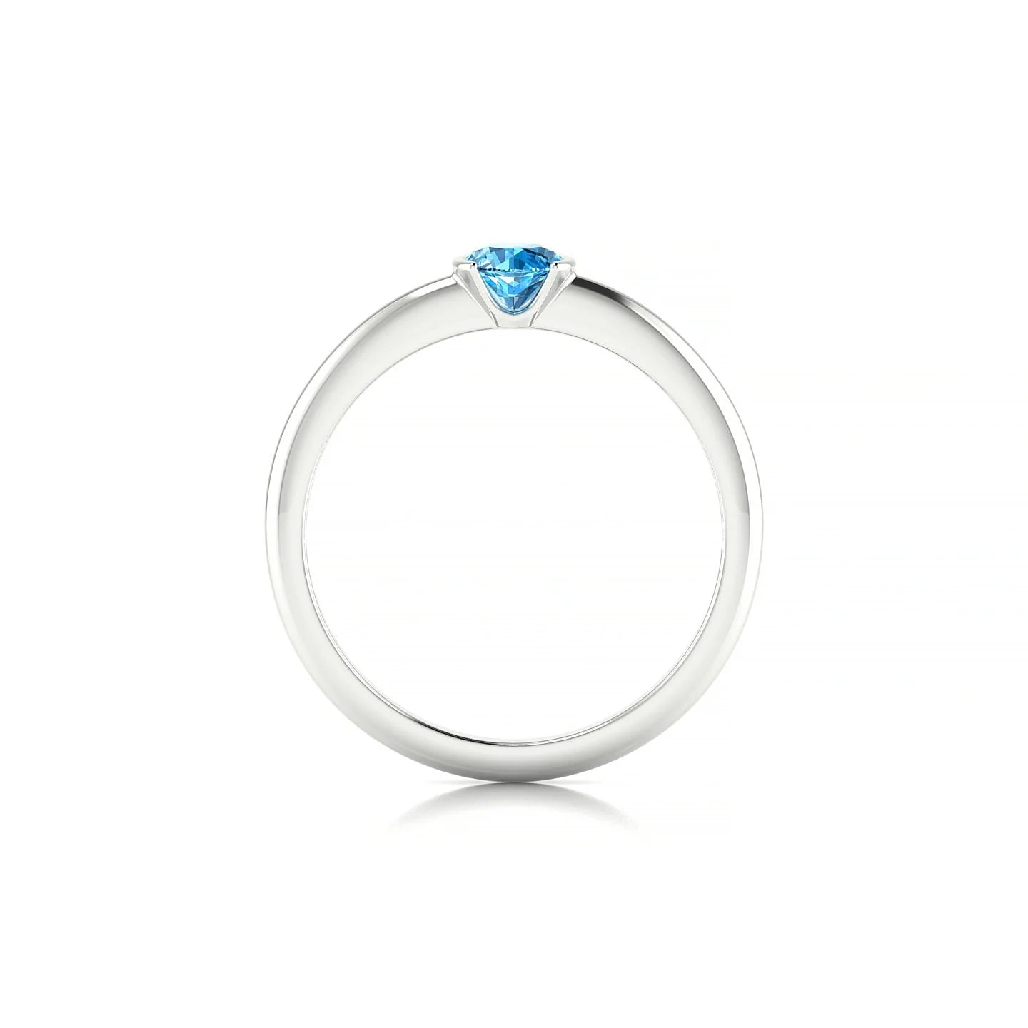 Suspense | 18k White Gold 4.5 mm Round Topaz Ring