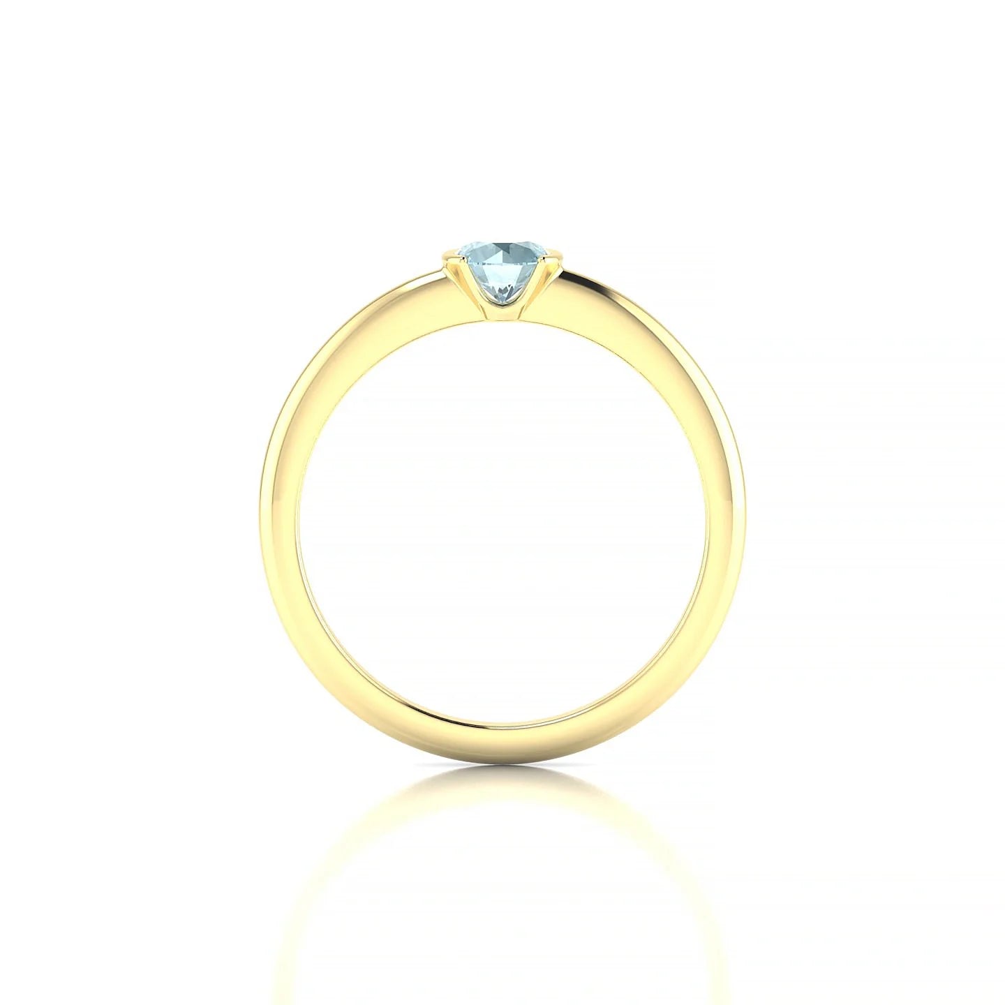 Suspense | 18k Yellow Gold 4.5 mm Round Aquamarine Ring