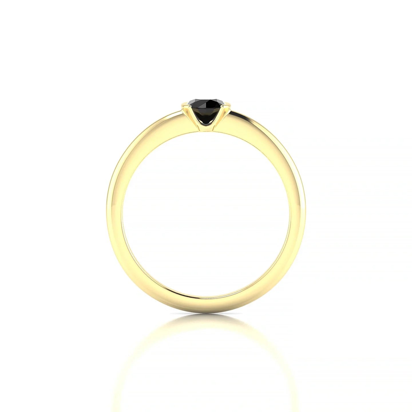 Suspense | 18k Yellow Gold 4.5 mm Round Black Diamond Ring