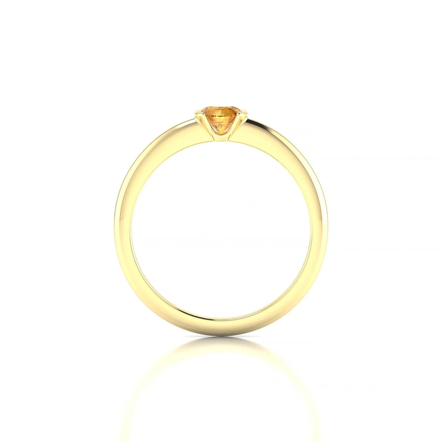 Suspense | 18k Yellow Gold 4.5 mm Round Citrine Ring