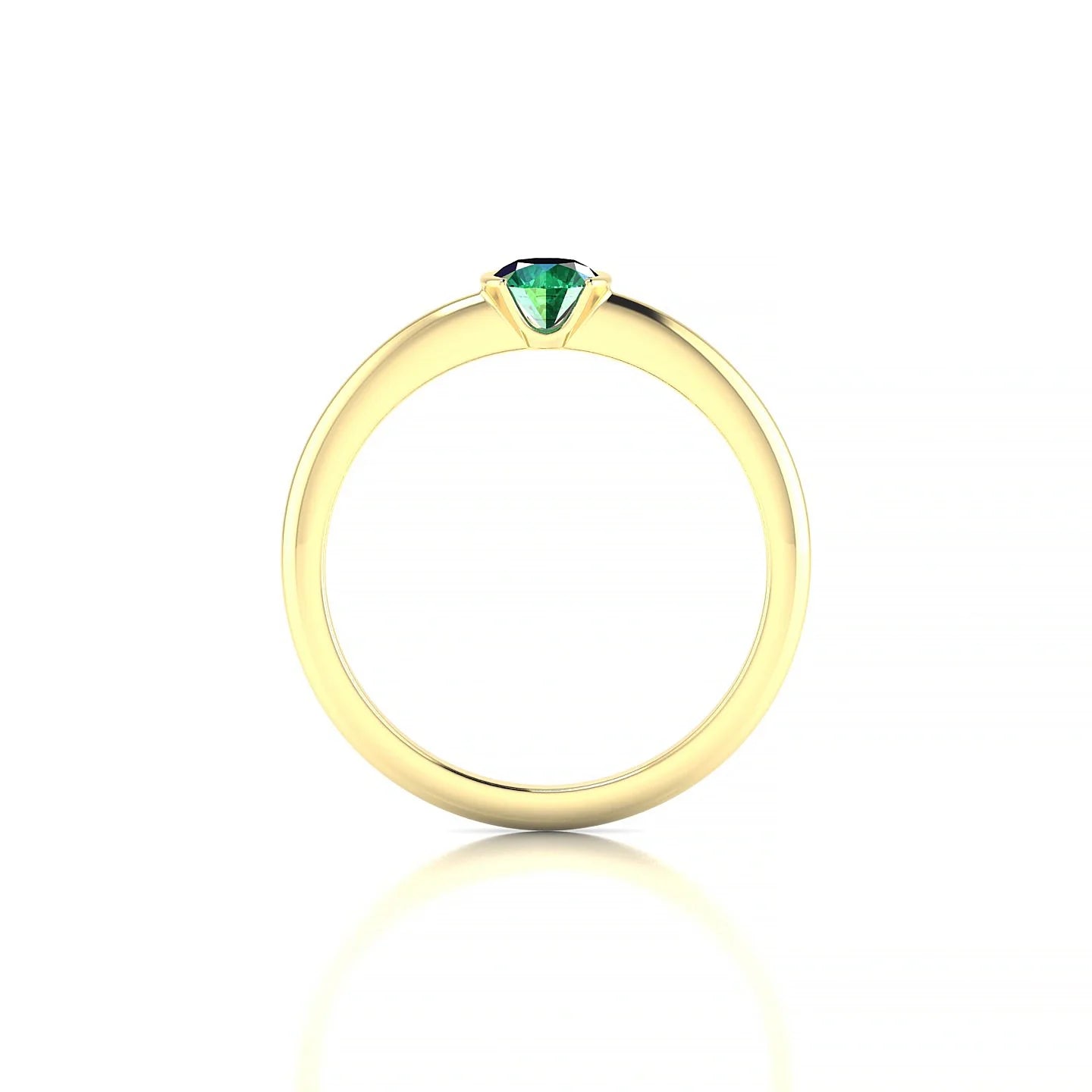 Suspense | 18k Yellow Gold 4.5 mm Round Emerald Ring