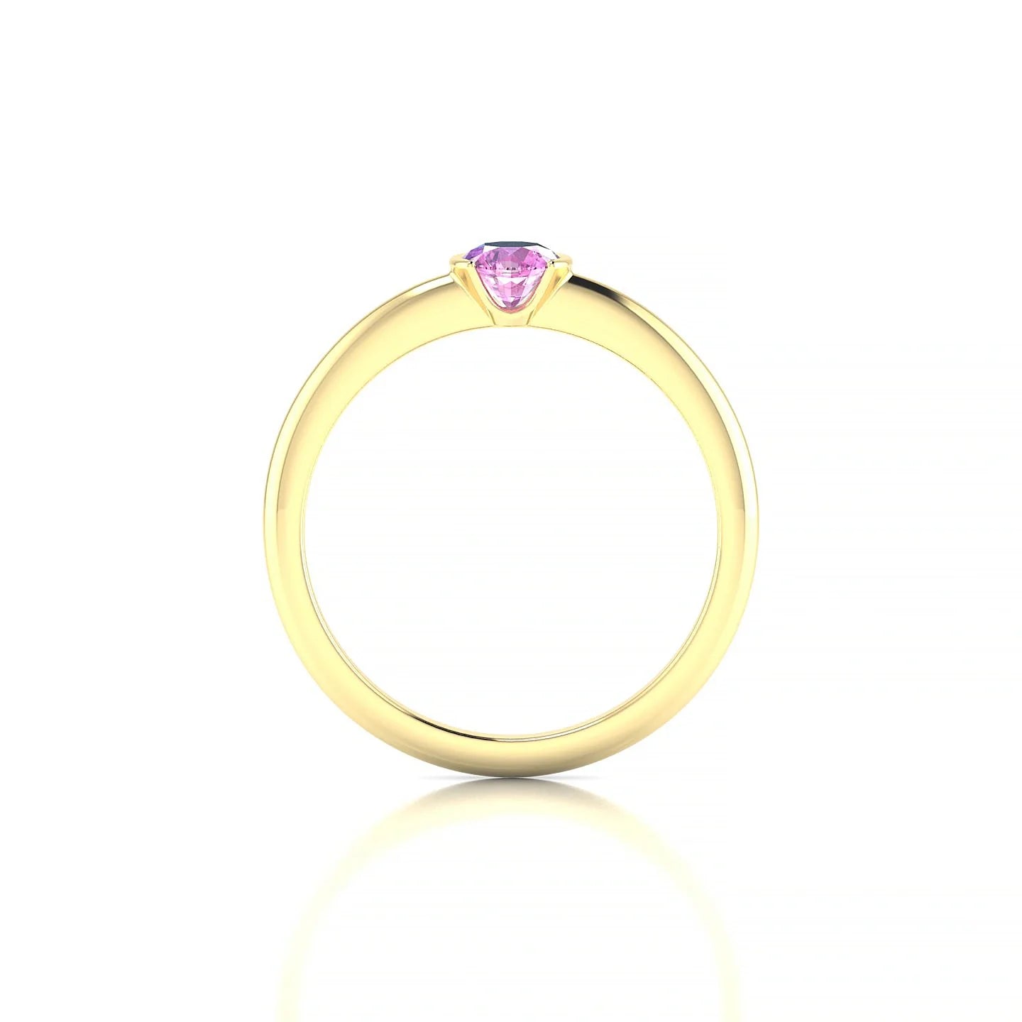 Suspense | 18k Yellow Gold 4.5 mm Round Pink Sapphire Ring
