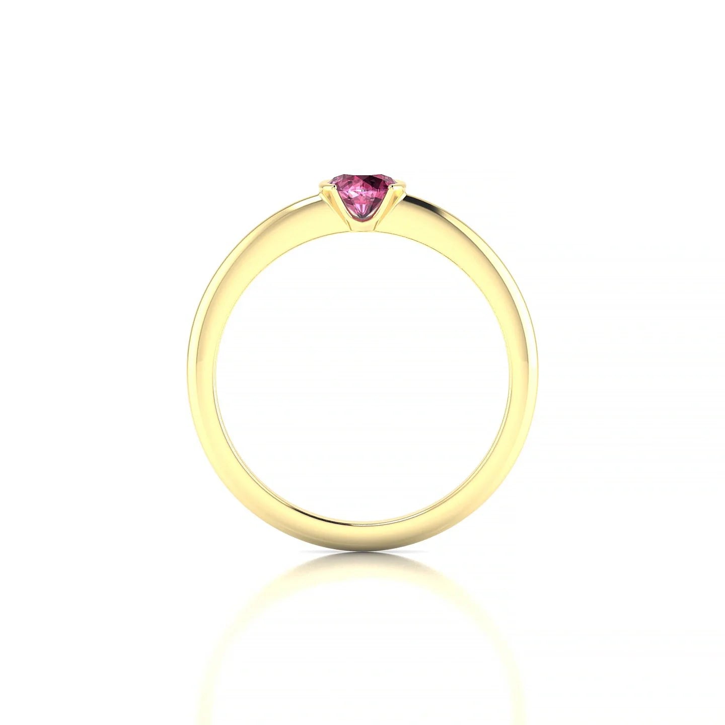 Suspense | 18k Yellow Gold 4.5 mm Round Rhodolite Ring