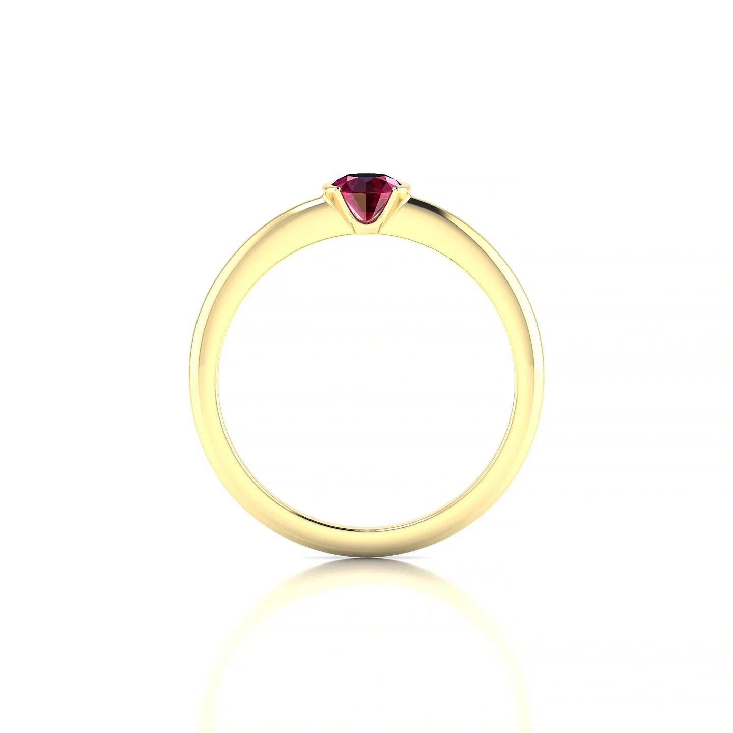 Suspense | 18k Yellow Gold 4.5 mm Round Ruby Ring