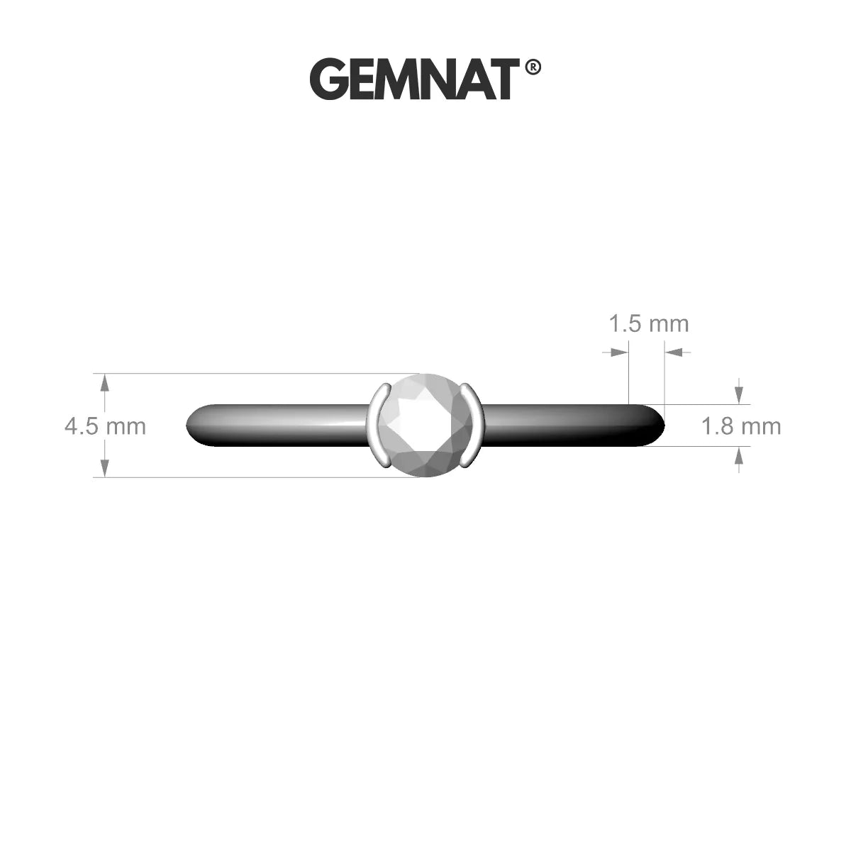 Suspense | 18k White Gold 4.5 mm Round Topaz Ring