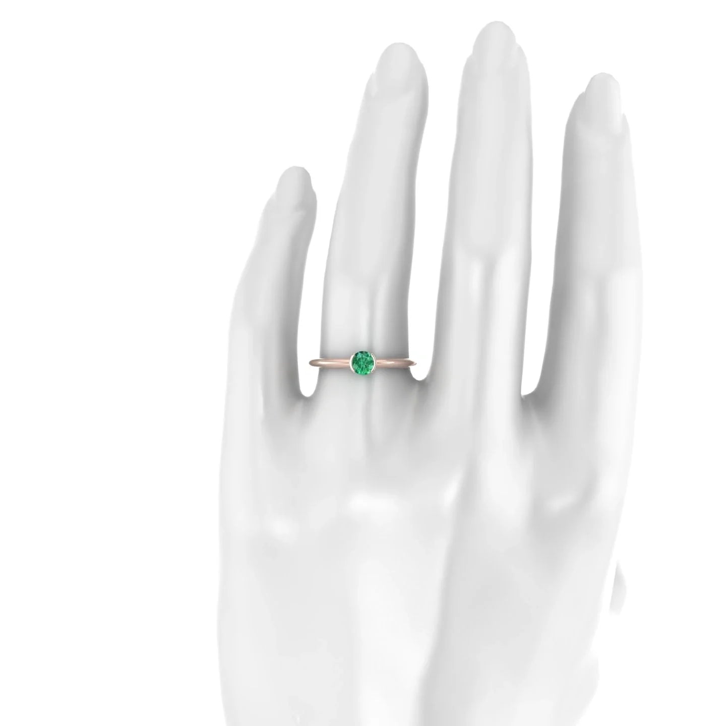 Suspense | 18k Rose Gold 4.5 mm Round Emerald Ring